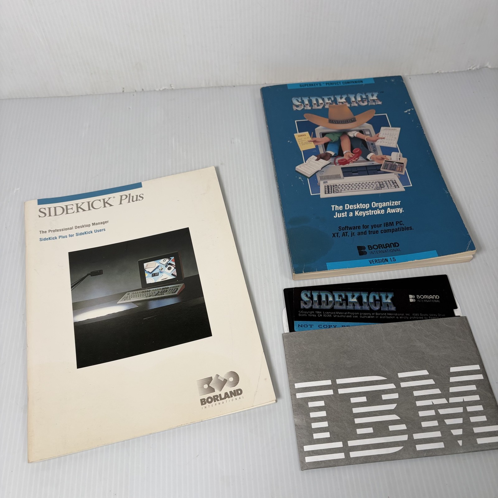 Vintage Borland Sidekick Plus Book & Sidekick 1.5 Software IBM PC XT AT DOS
