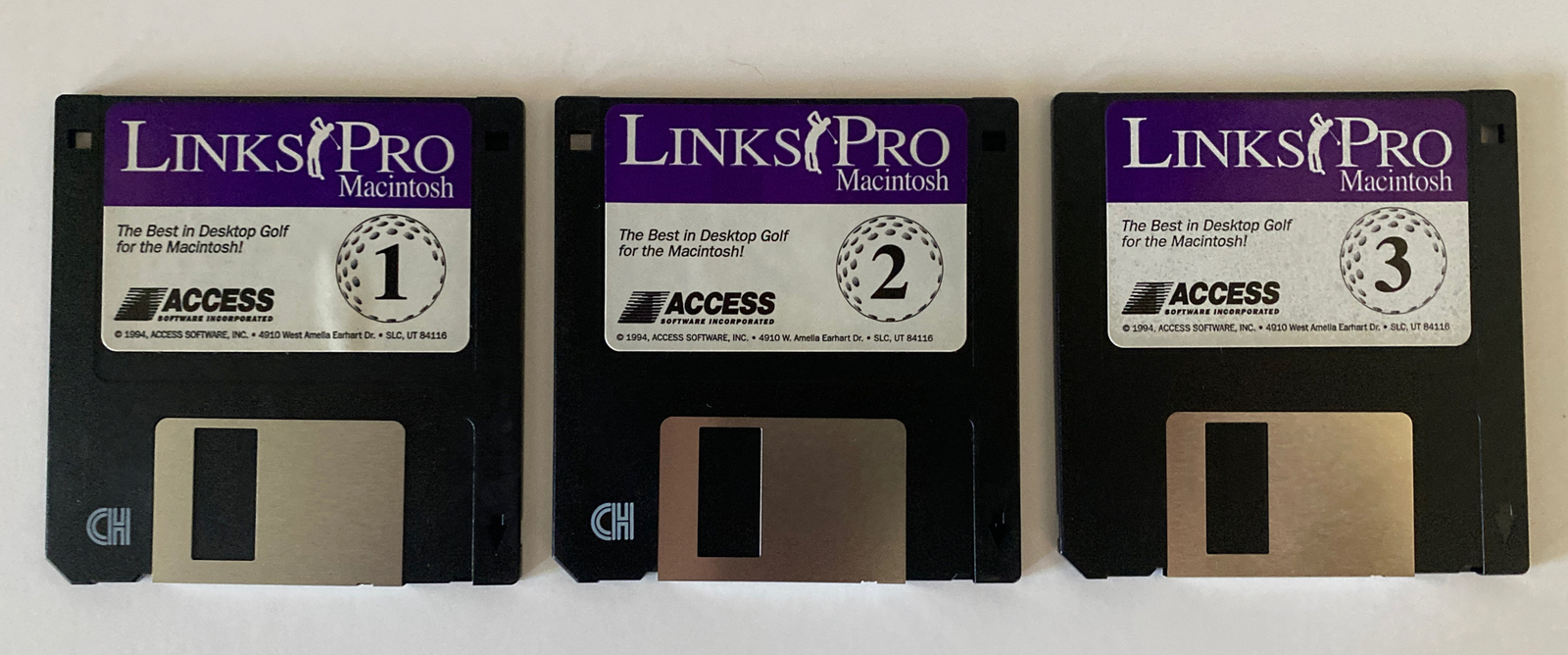 Links Pro Macintosh CD-Rom by ACCESS Software Inc 1994 Set of 3 CD’s Vintage