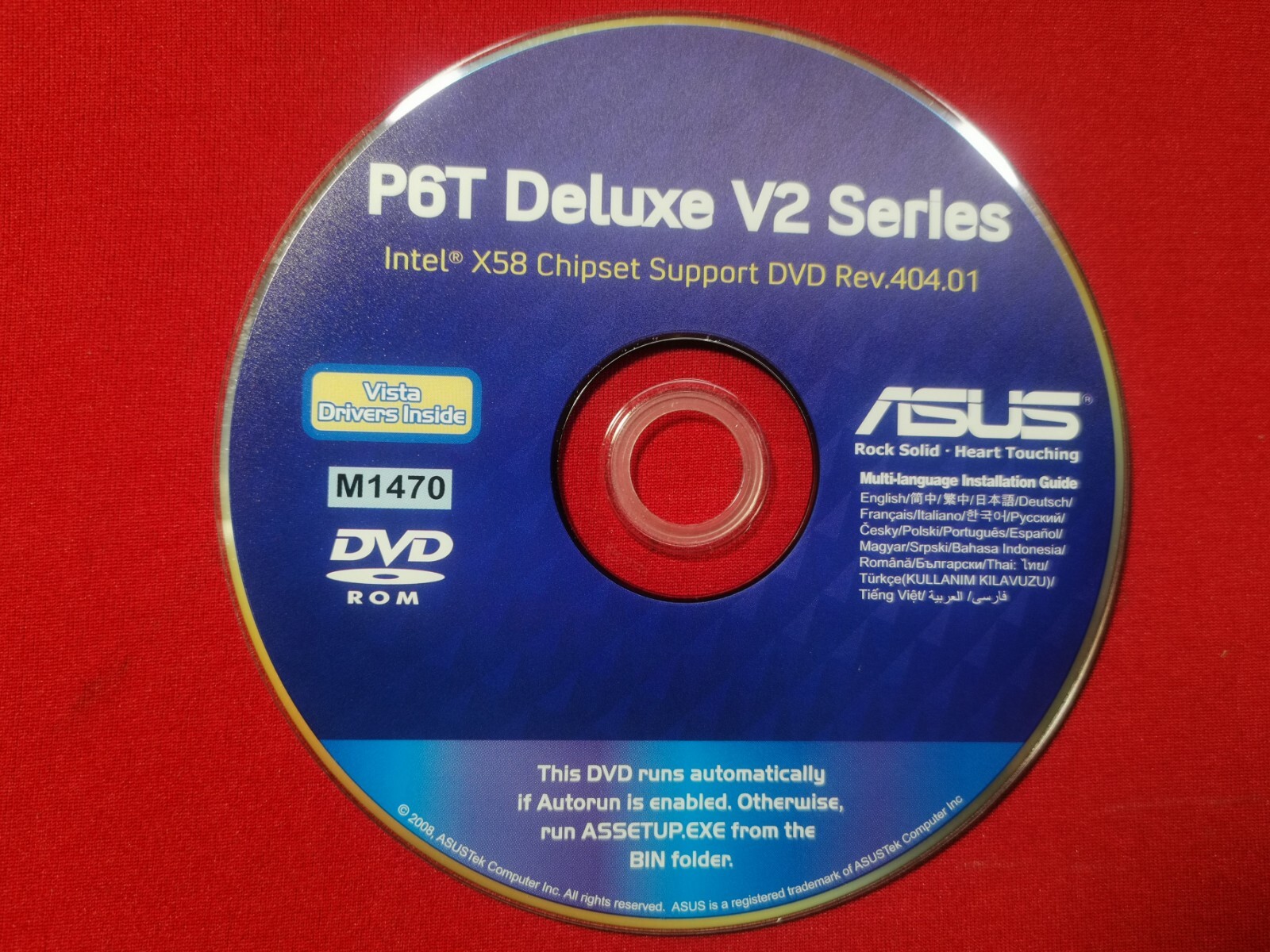 ASUS P6T DELUXE V2 Motherboard Drivers Installation Disk M1470 Rev.404.01