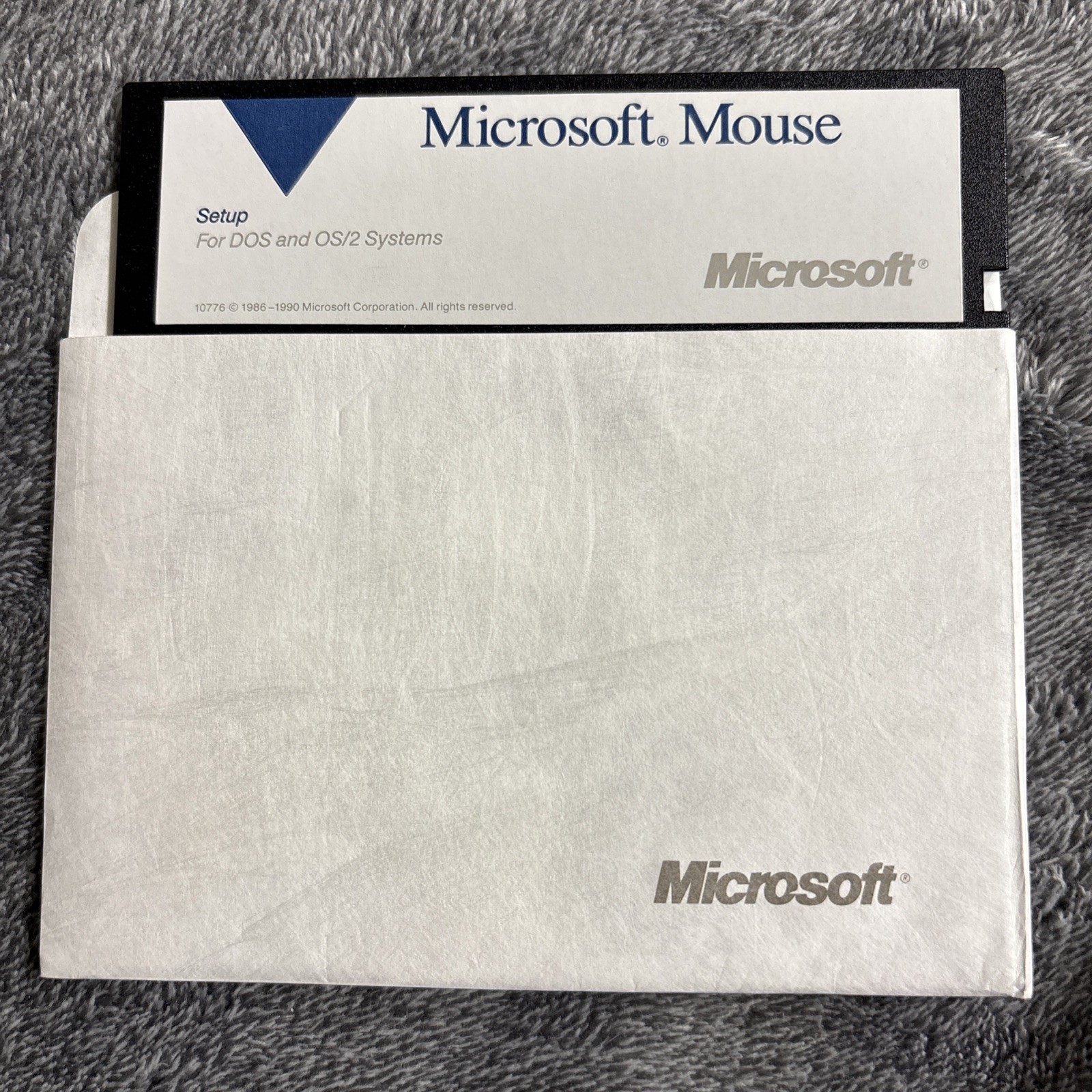 Vintage Microsoft Mouse Setup Floppy 5.25″ and DOS OS/2 1990 VG Condition