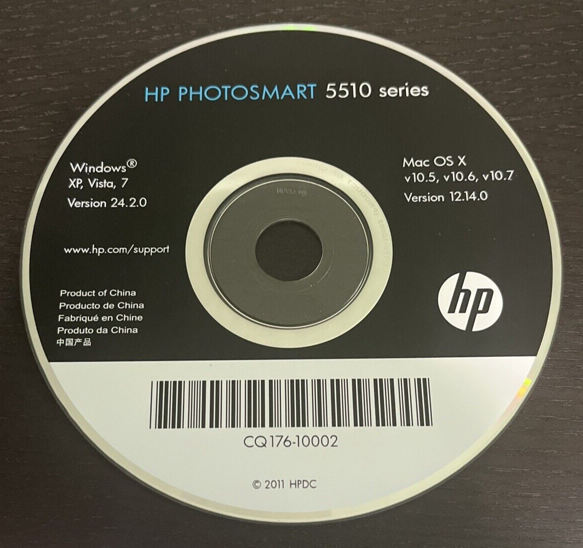 HP Photosmart 5510 Series – Version 24.2.0 – CD-ROM – 2011 -Windows XP – Vista-7