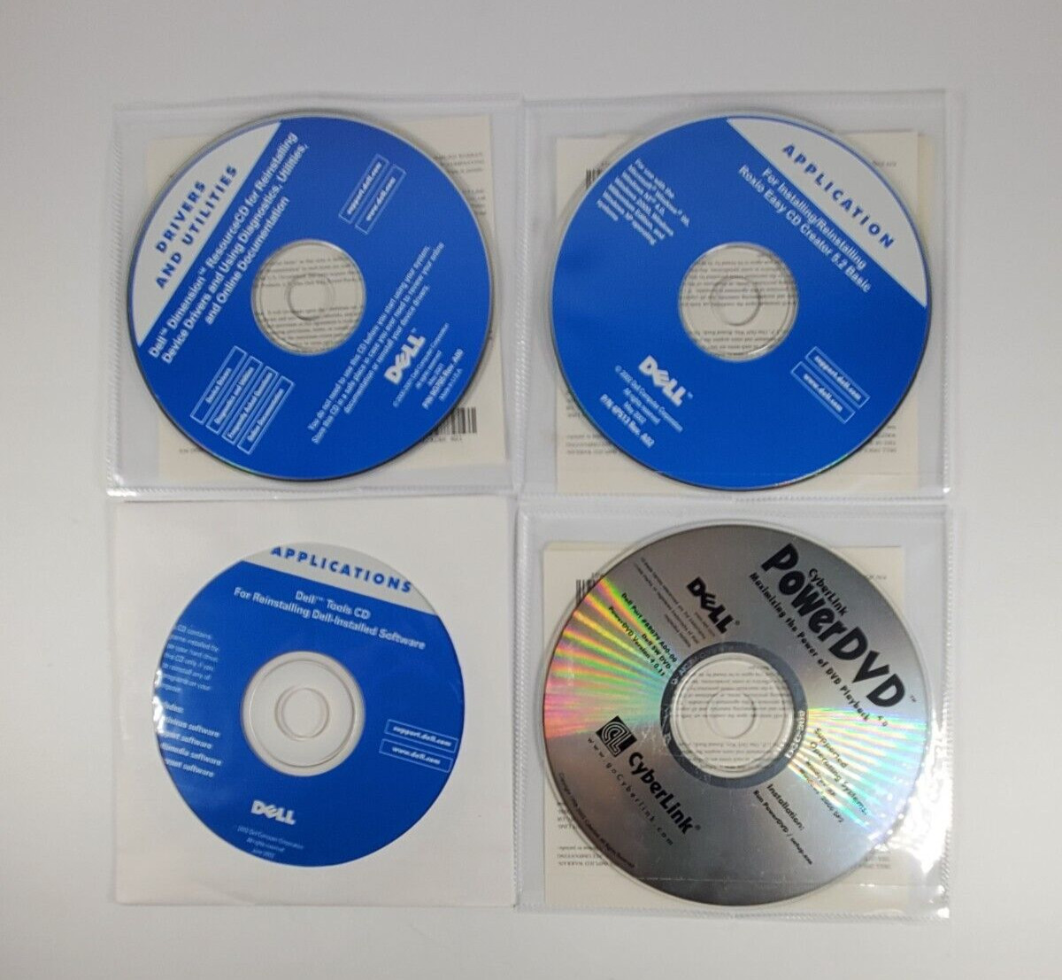 Dell Dimension Resource CD, Roxio Easy Cd Creator 5.2, Dell Tools, Power DVD 4.0