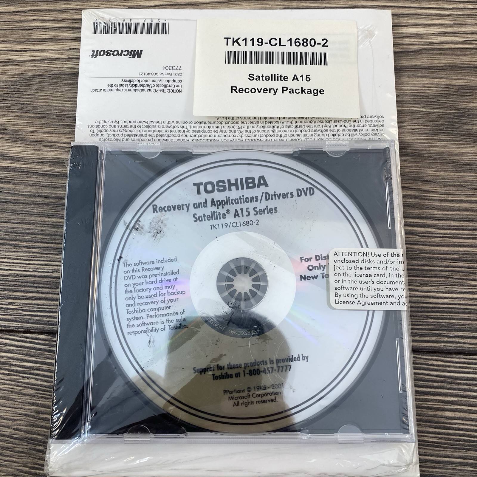 Toshiba Satellite P15 Series Recovery Package DVD Windows XP Home NEW Microsoft