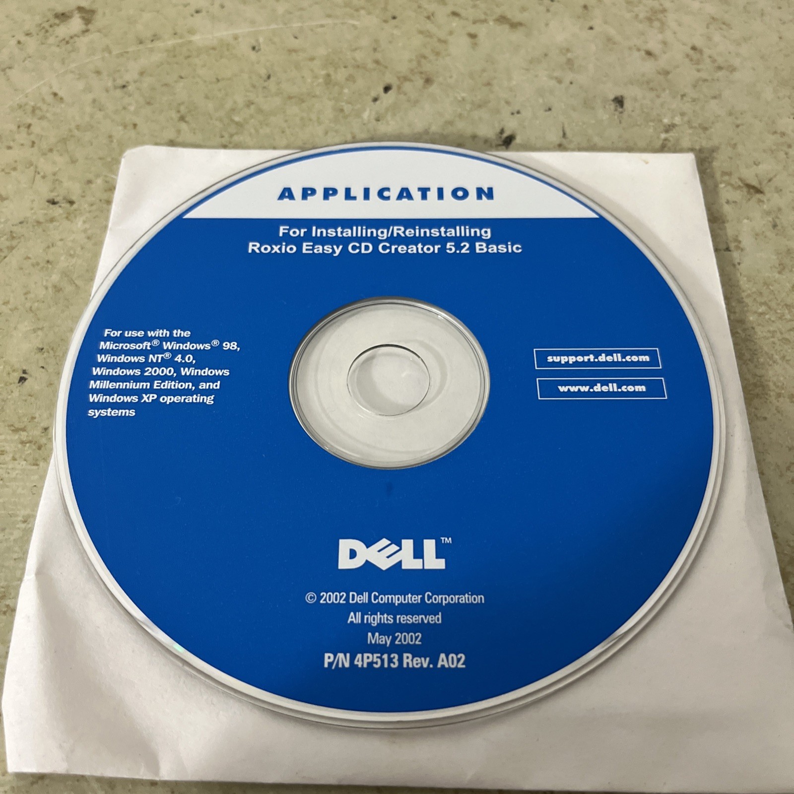 Dell Tools CD – Application – Installing/Reinstalling Roxio Easy CD Creator 5.2
