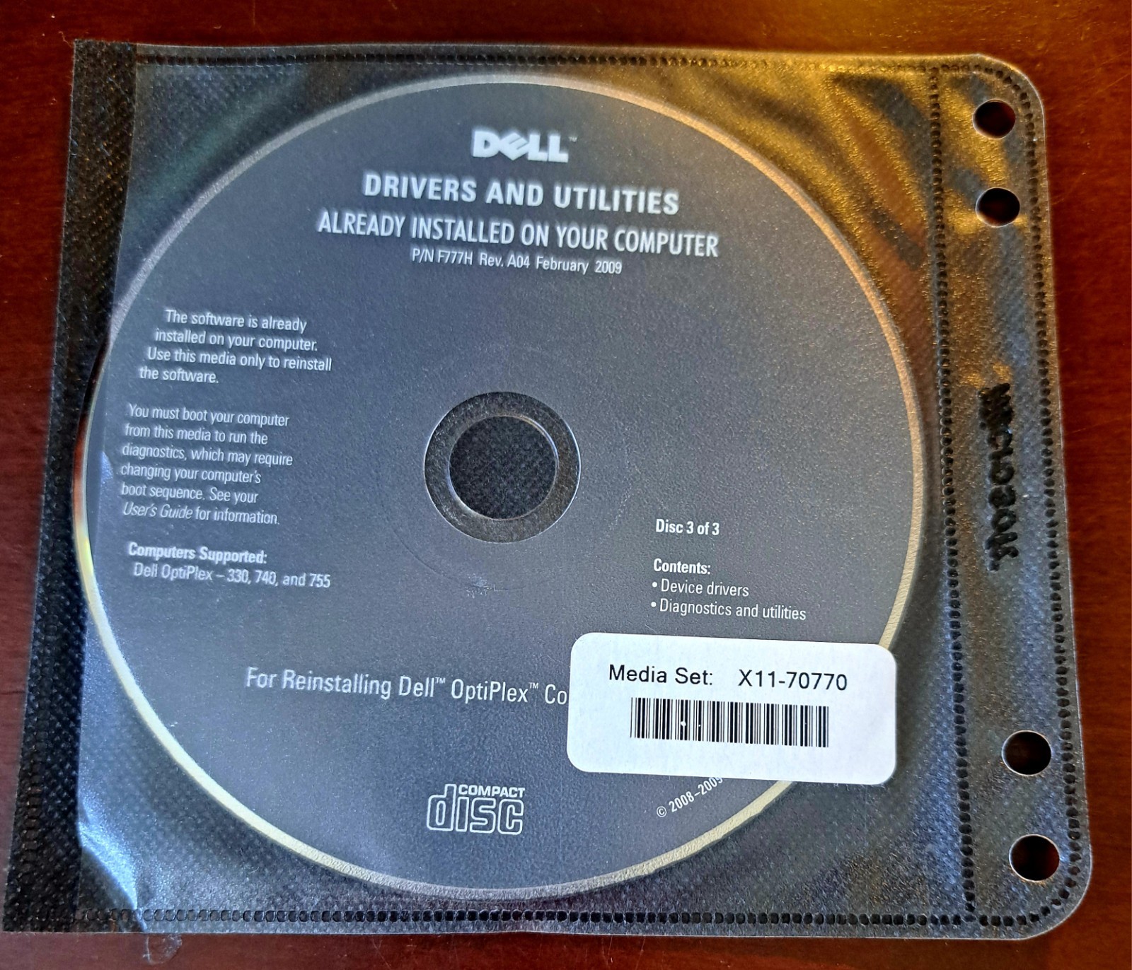 Dell Drivers & Utilities Dell Optiplex Discs 2 & 3 & Applications