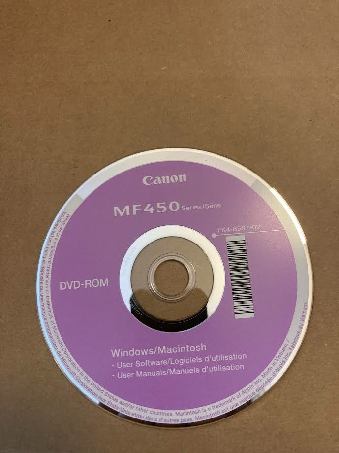 New Genuine Canon MF450 Series Printer CD Software Drivers Utilities FK4-8587-02