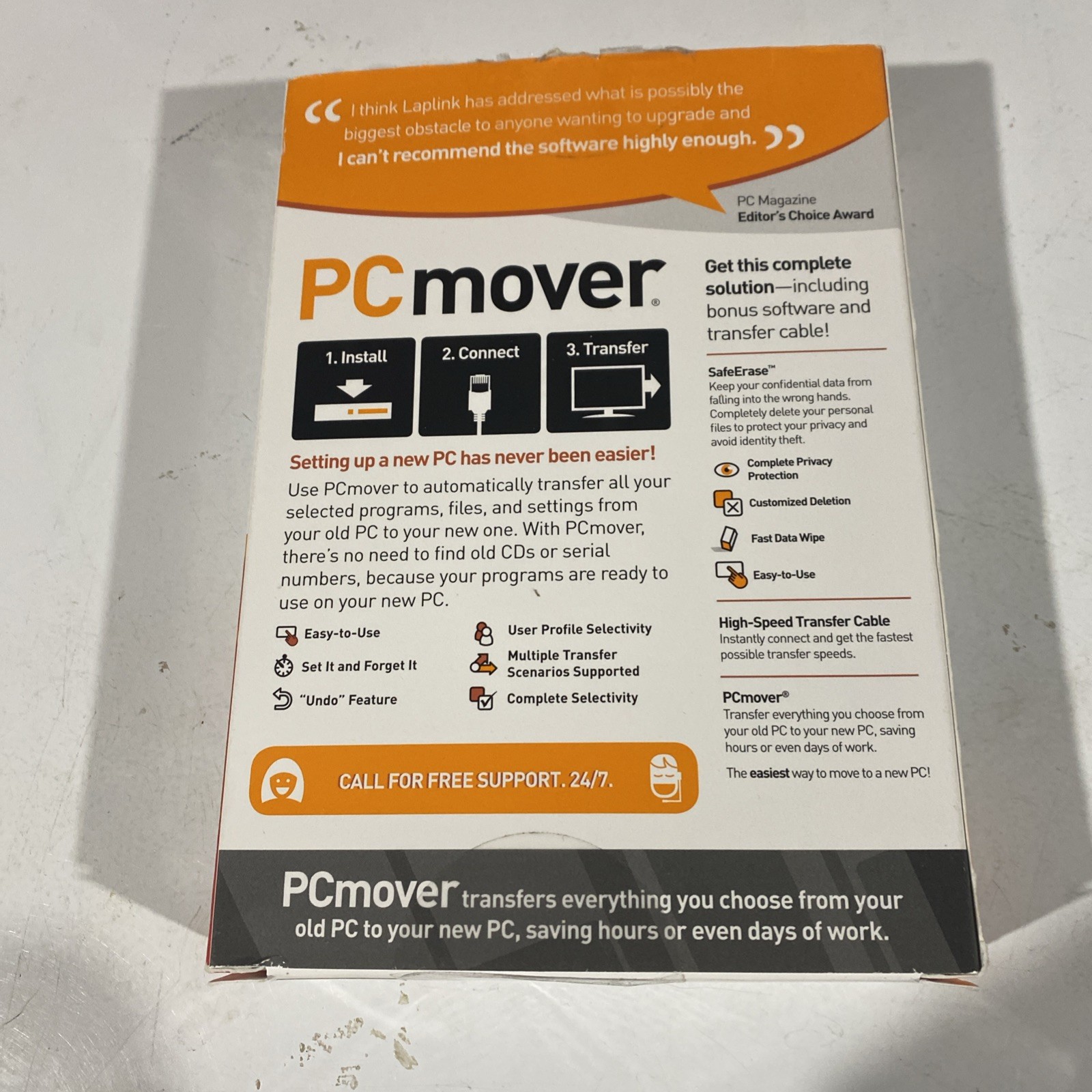 LapLink PCMover Ultimate SafeErase for Windows 8, 7, Vista, XP