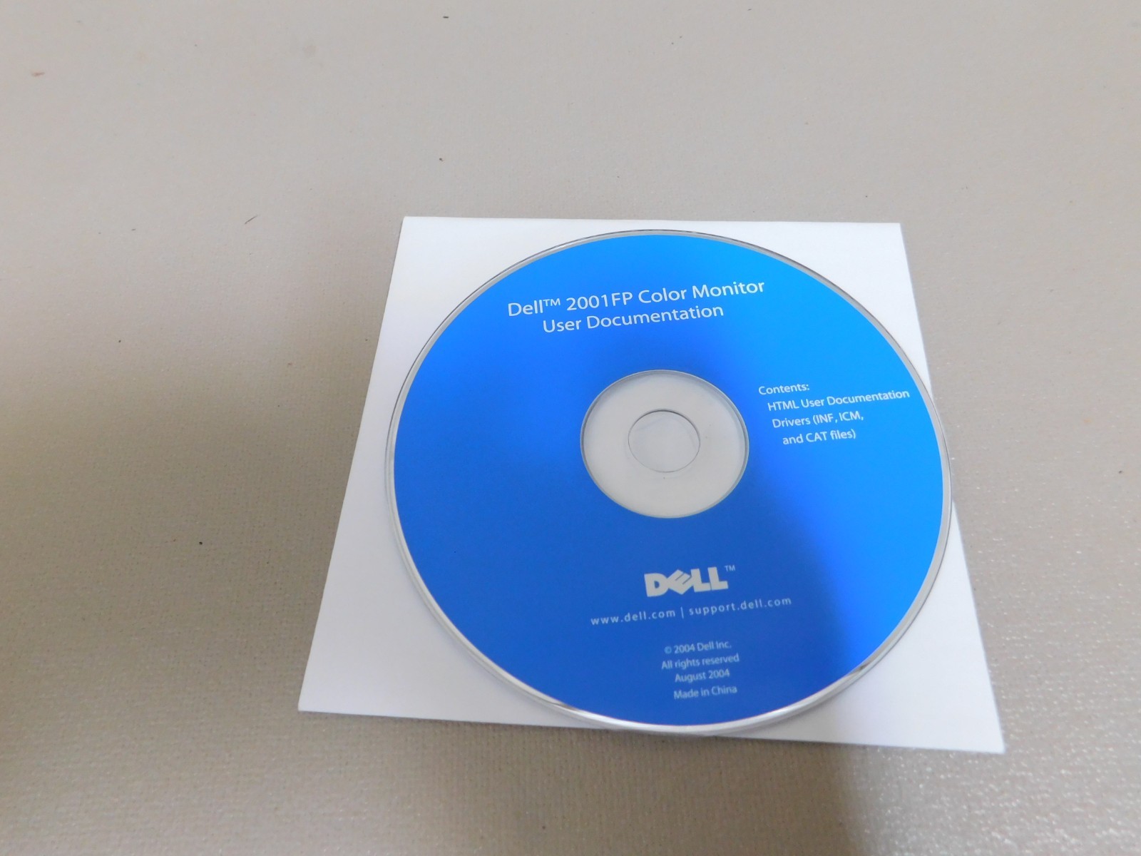 Dell Tools CD – User Documentation – 2001FP Color Monitor August 2004 ~ CD-ROM