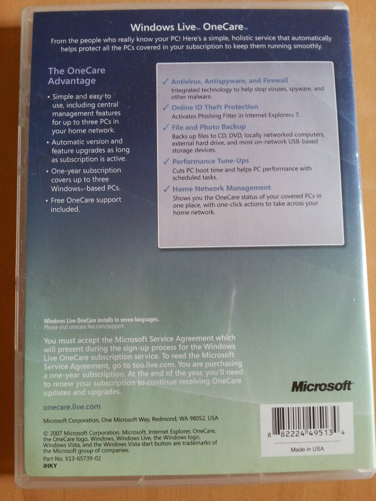 Windows Live OneCare (2007, Service Desk Edition)