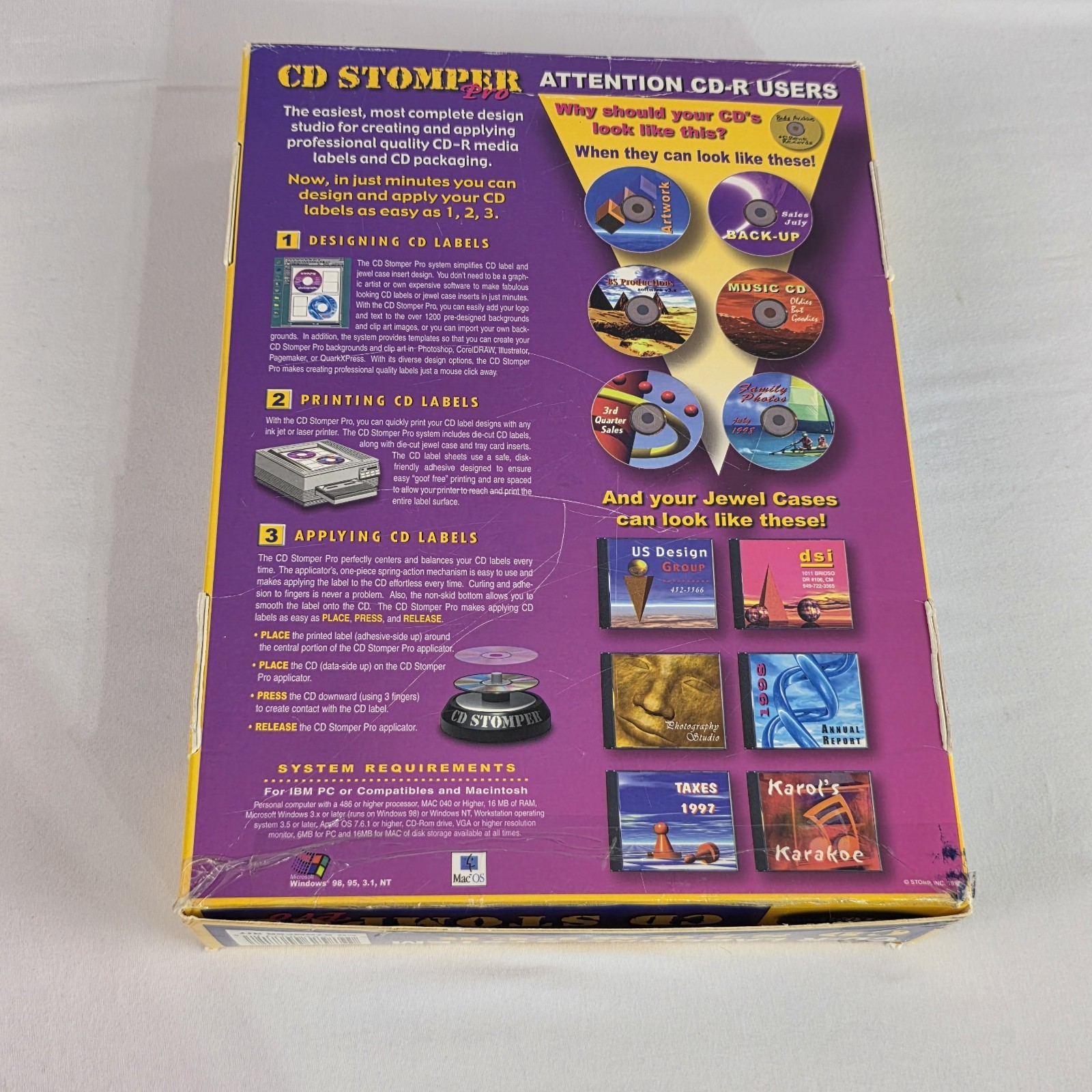 CD Stomper Pro CD-R Labeling System PC Mac New Open Box