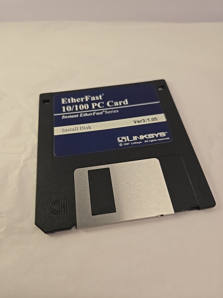 Vintage Instant EtherFast 10/100 LAN Card Linksys Driver 3.5″ Disk Ver 3:1.05