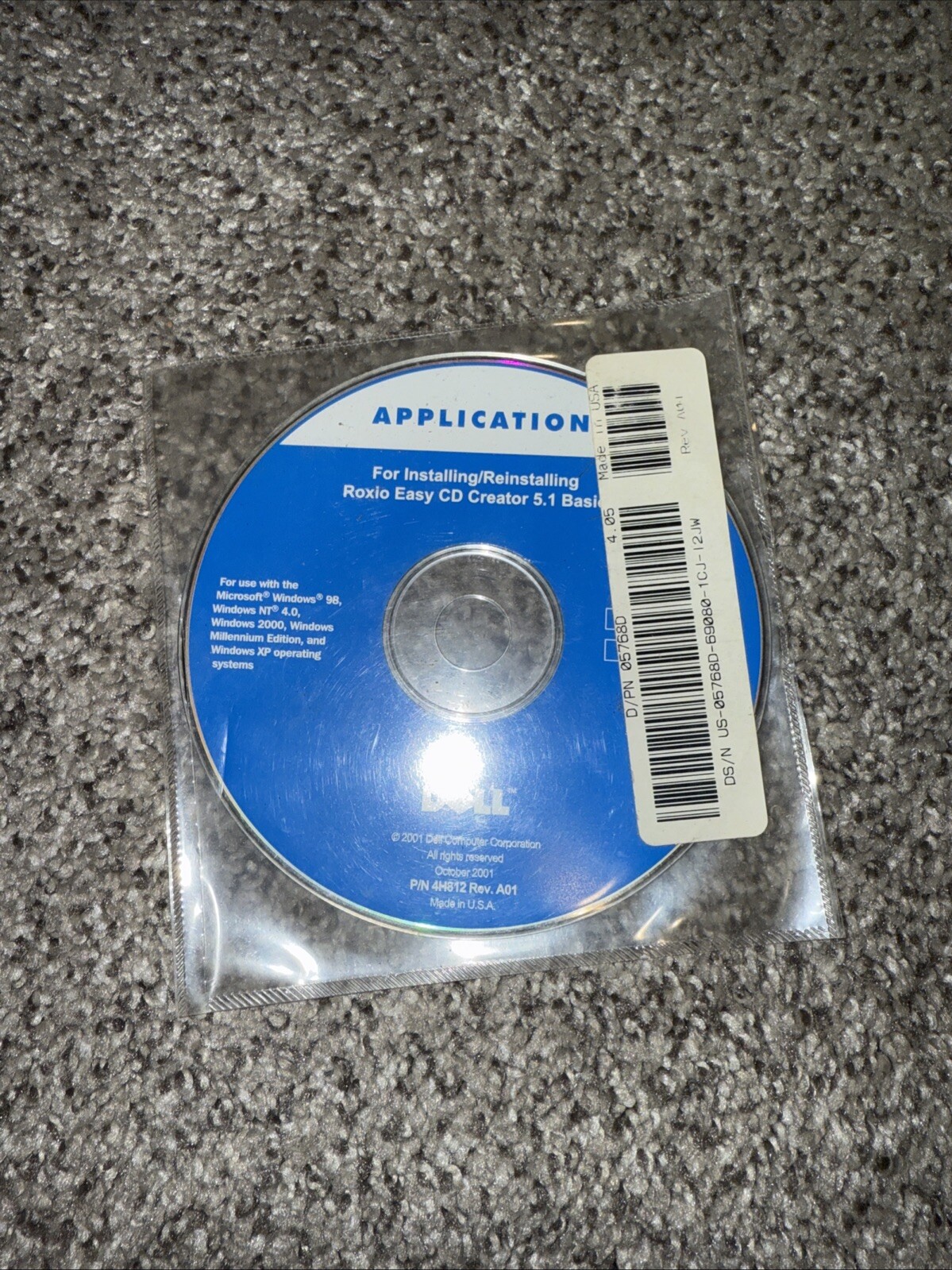 Dell Application Installing/Reinstalling Roxio Easy CD Creator 5.2 Basic 4P513