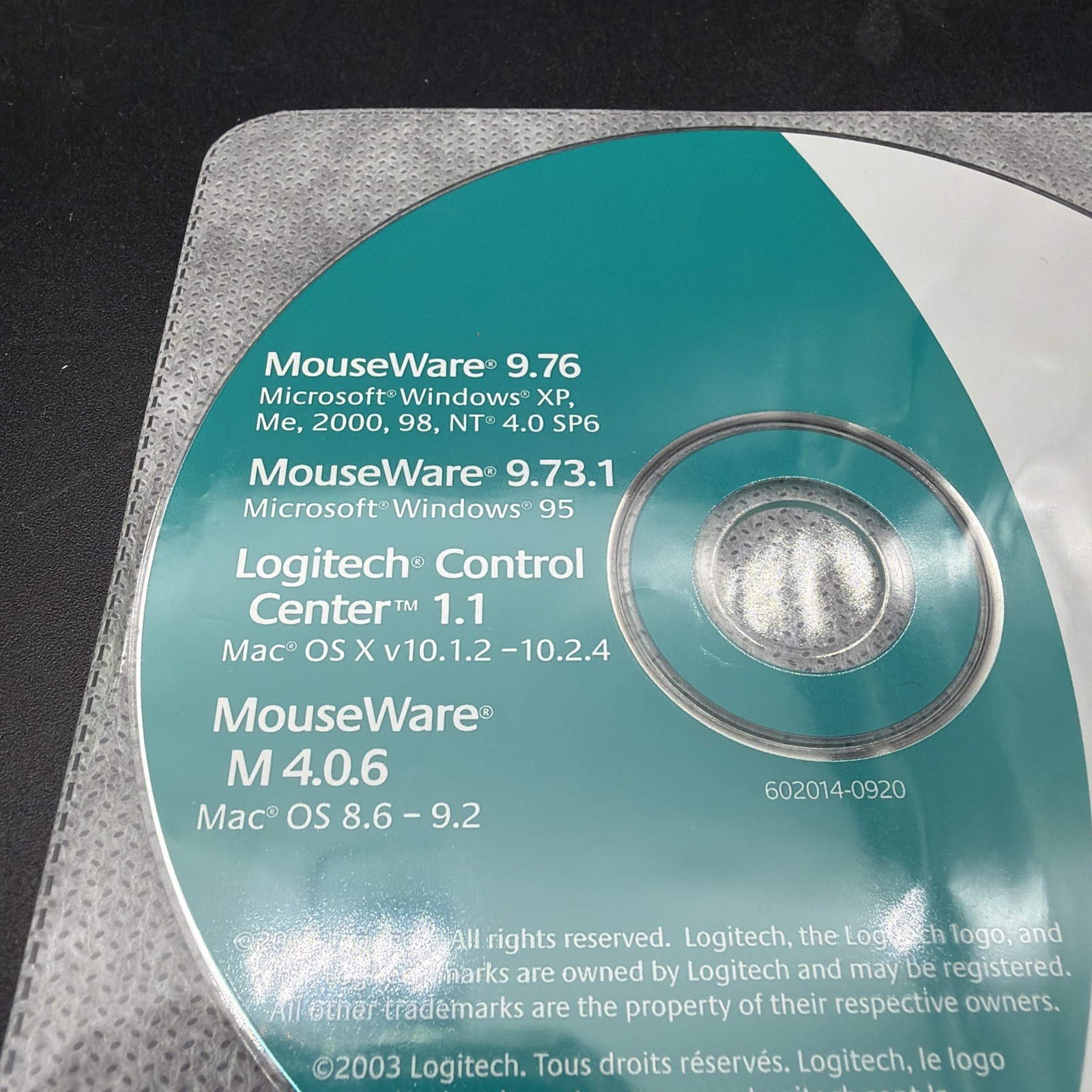 Logitech MouseWare 9.76 CD-ROM for Windows & Mac OS – Disc Only – For Mouse
