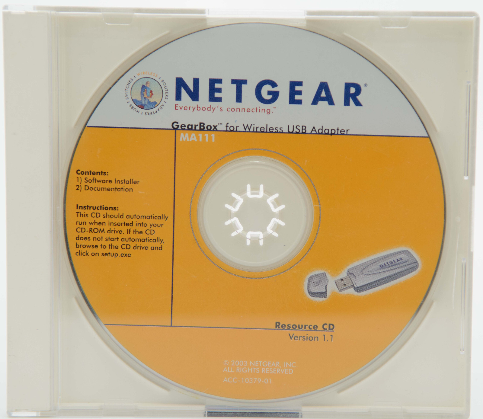 Netgear GearBox MA111 for Wireless USB Adapter Resource CD-ROM Version 1.1