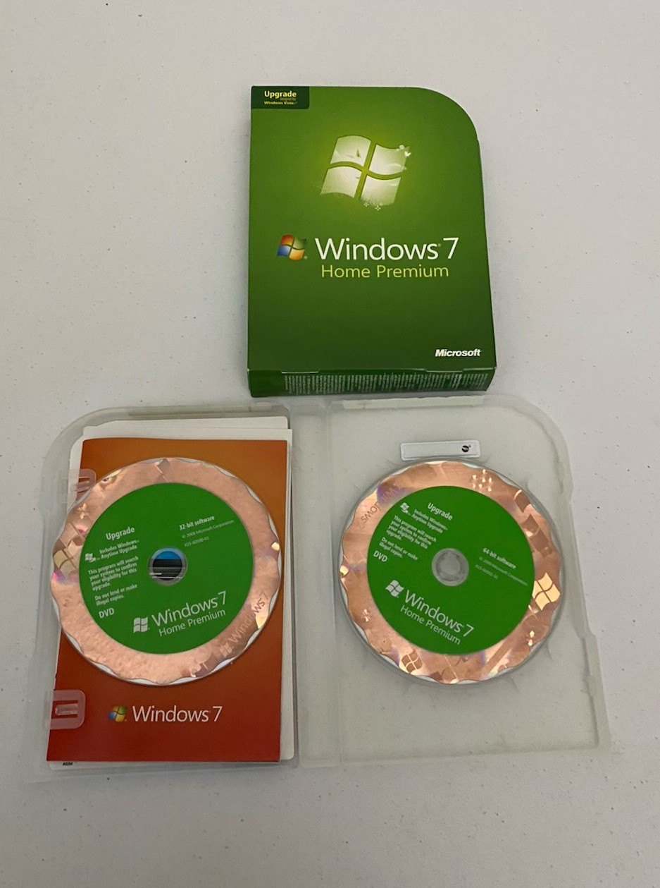 Microsoft Windows 7 Home Premium Upgrade 32 & 64 Bit DVDs MS WINDOWS