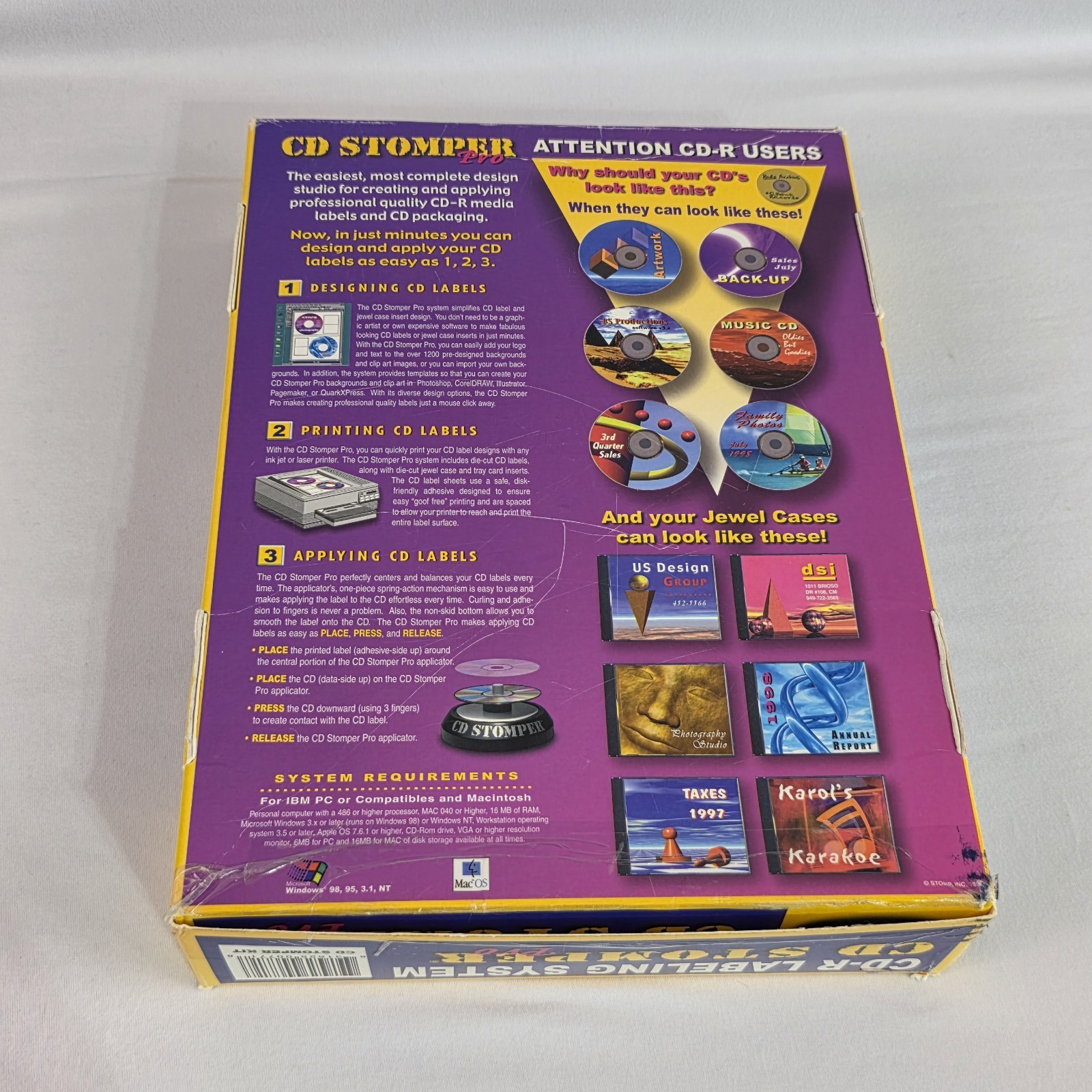 CD Stomper Pro CD-R Labeling System PC Mac New Open Box