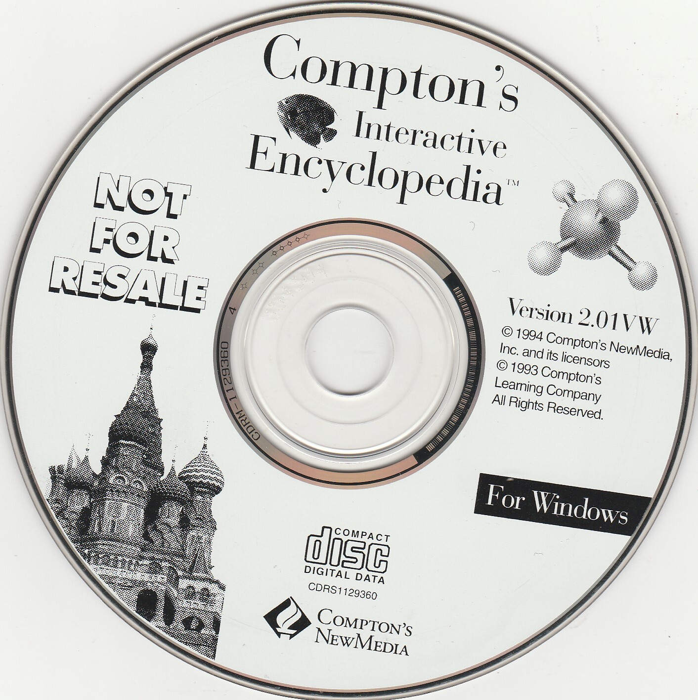 Compton’s Interactive Encyclopedia Version 2.01VW for Windows 1994 ~ CD-ROM