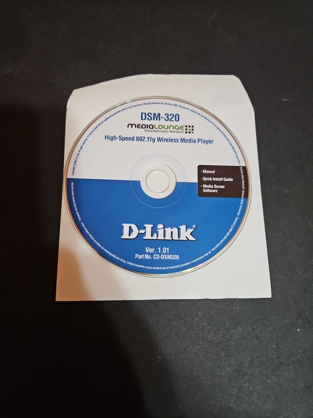 D-Link DSM-320 MediaLounge High-Speed 802.11g Wireless Media Player Software CD