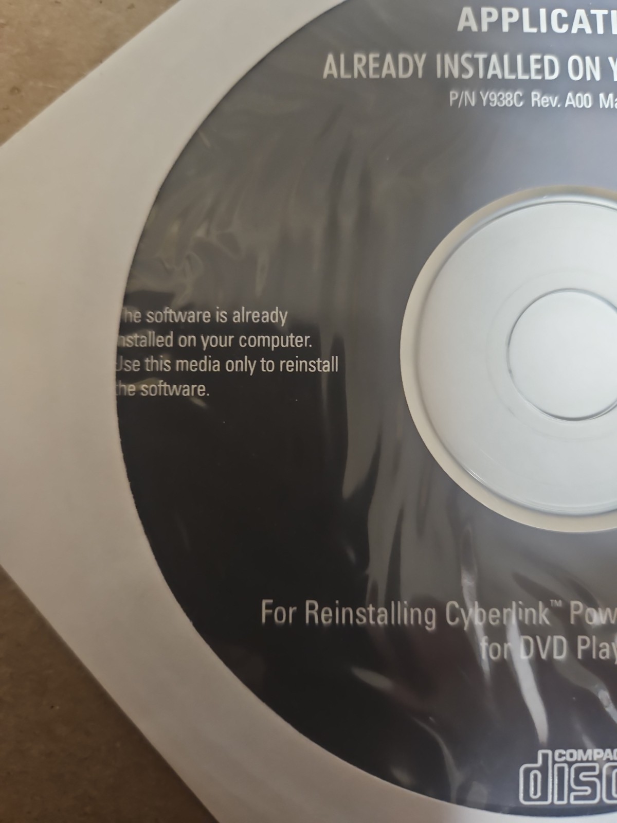 Dell Application Cyberlink PowerDVD Software PC Cd Rom