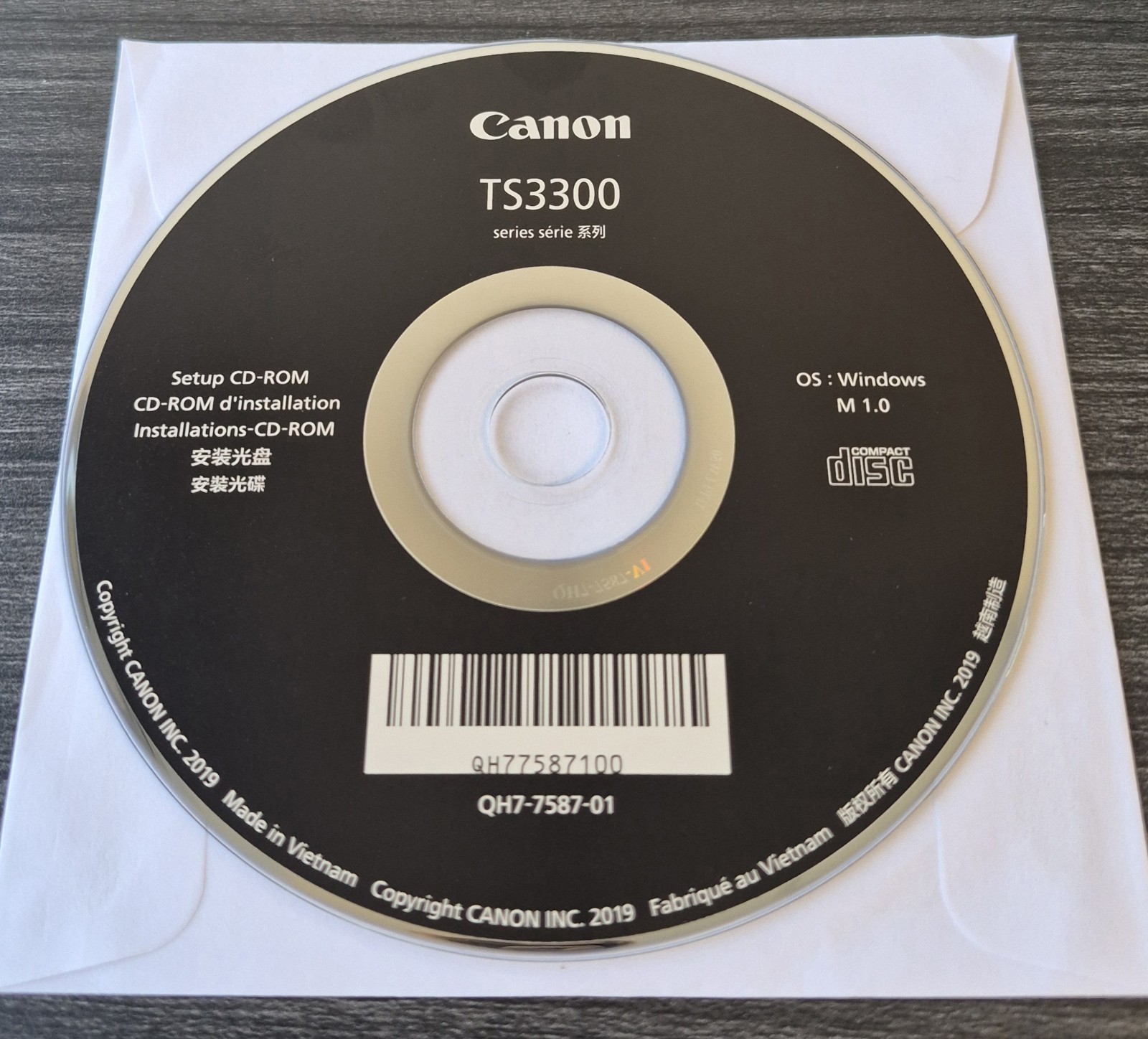 Canon TS3300 printer Setup CD-Rom – PC WINDOWS software – disc only – Fast Ship