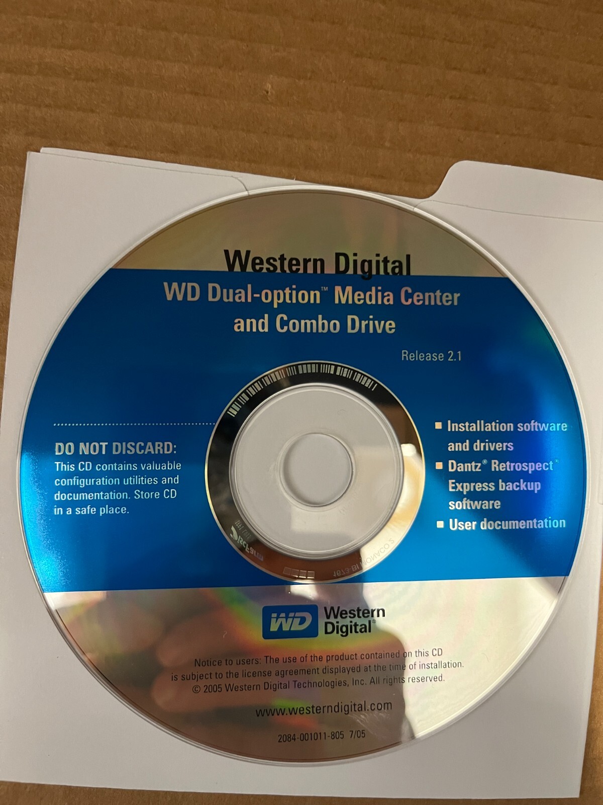 Western Digital WD Dual-option Media Center and Combo Drive Release 2.1
