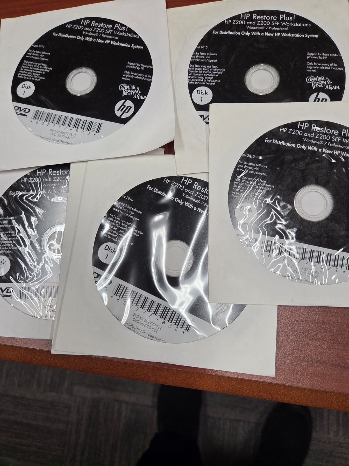 7X HP Restore Plus! Windows Vista Business SP1 DVD Kit