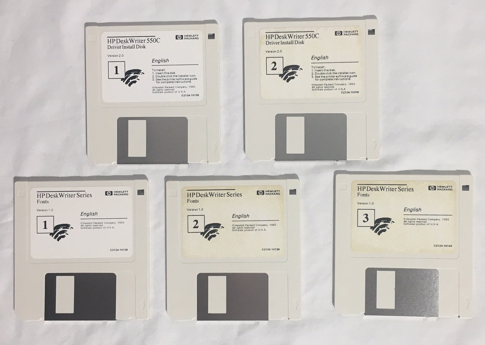 Vintage HP Hewlett-Packard Deskwriter 550C 3.5″ Diskettes Driver Utilities Disks