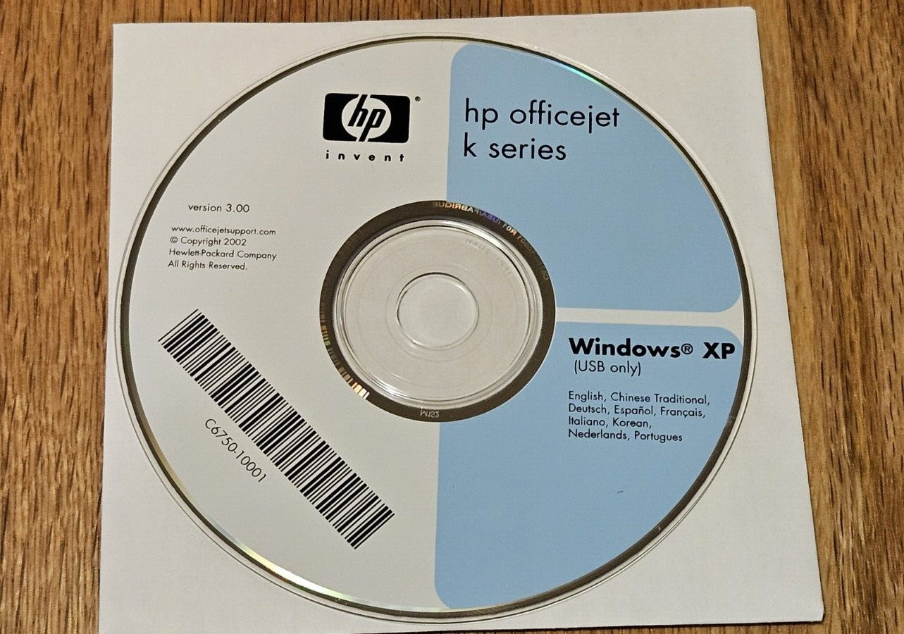 HP Officejet K Series Printer Installation Disc – Ver 3.00 – C6750-10001 – Good