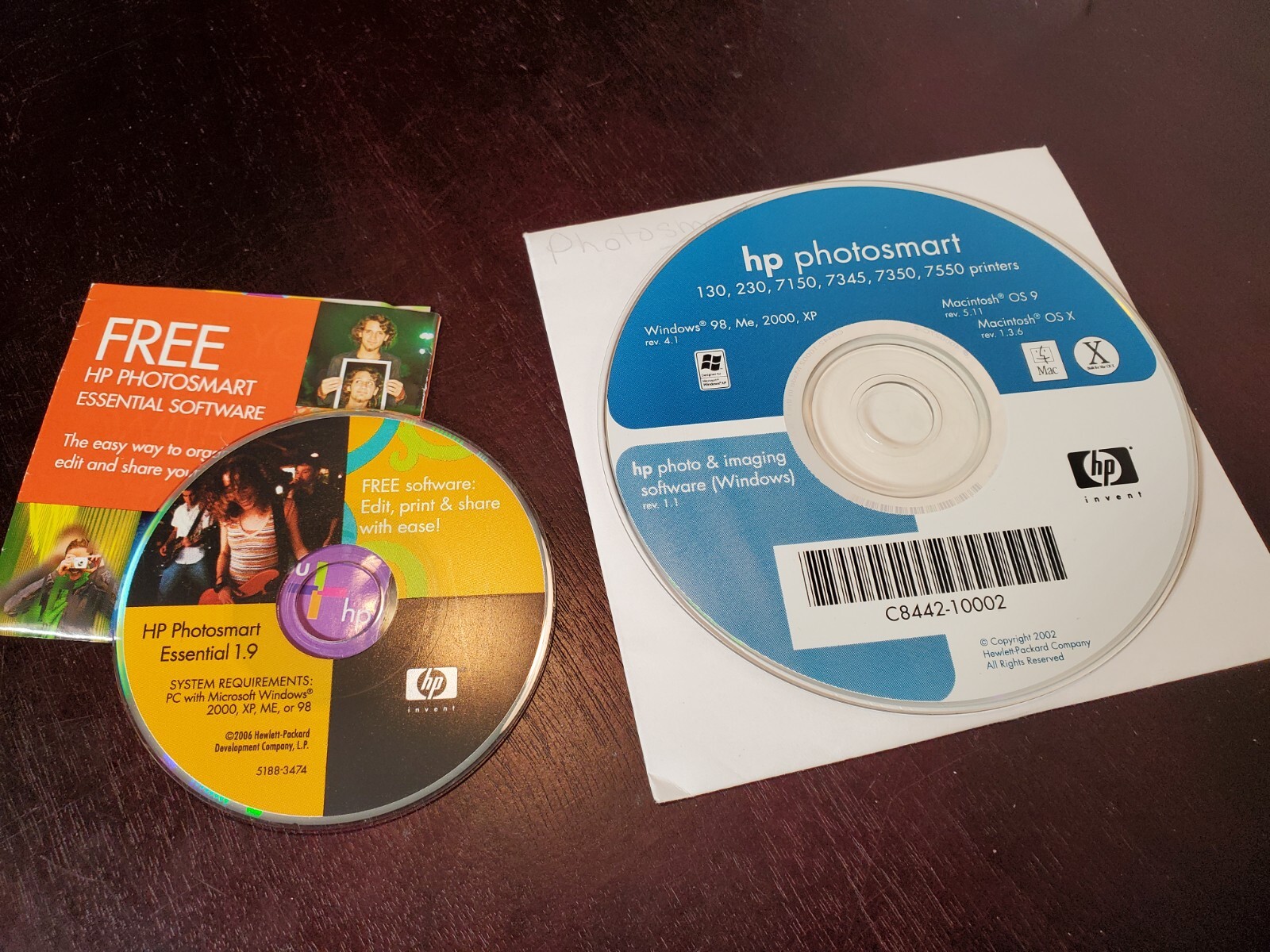 HP Photosmart & PhotoSmart Essential 1.9 CD Mini-Disc PC Software