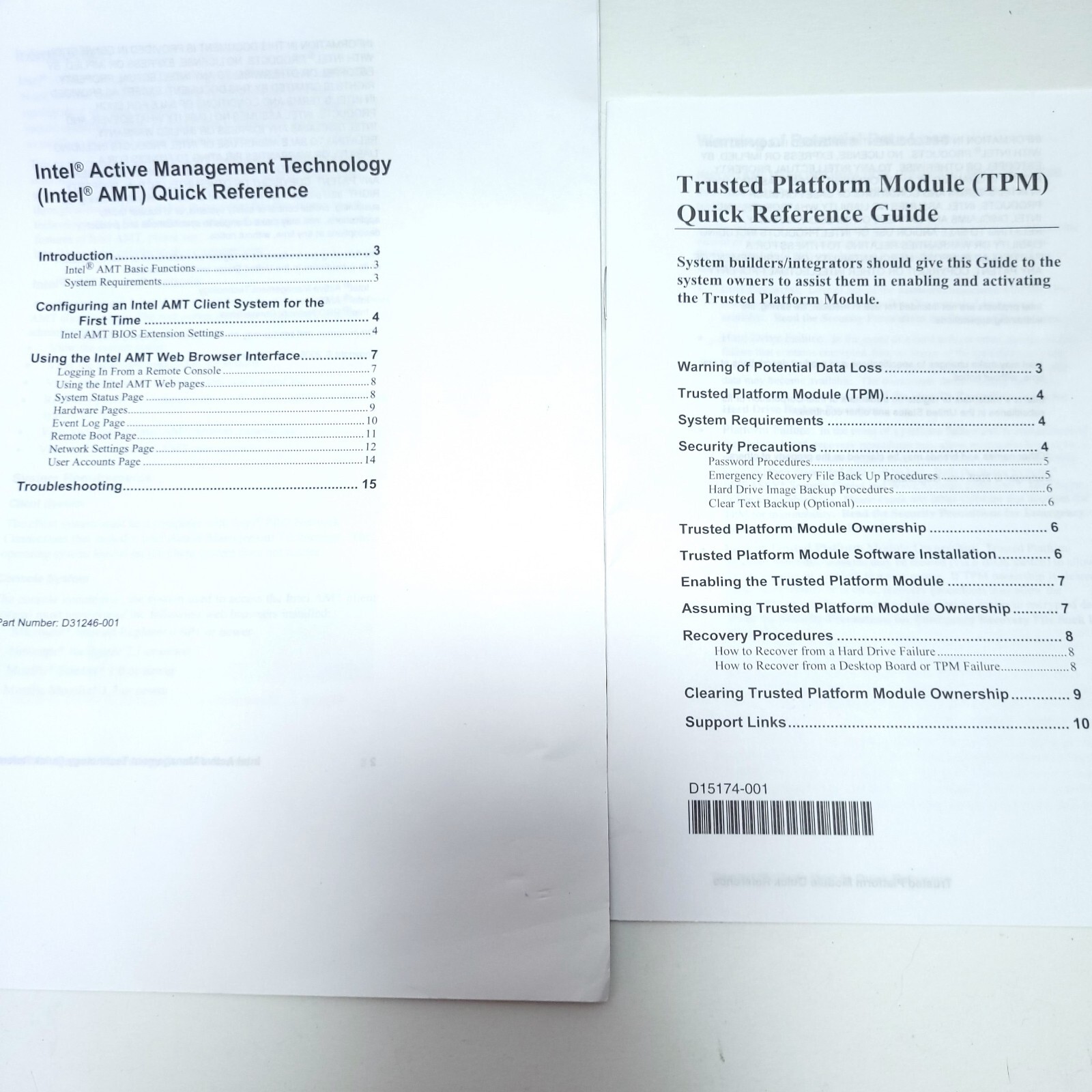 Intel Desktop Boards CD Reference Guides Software Lot D945GNT D945GTP D945GCZ