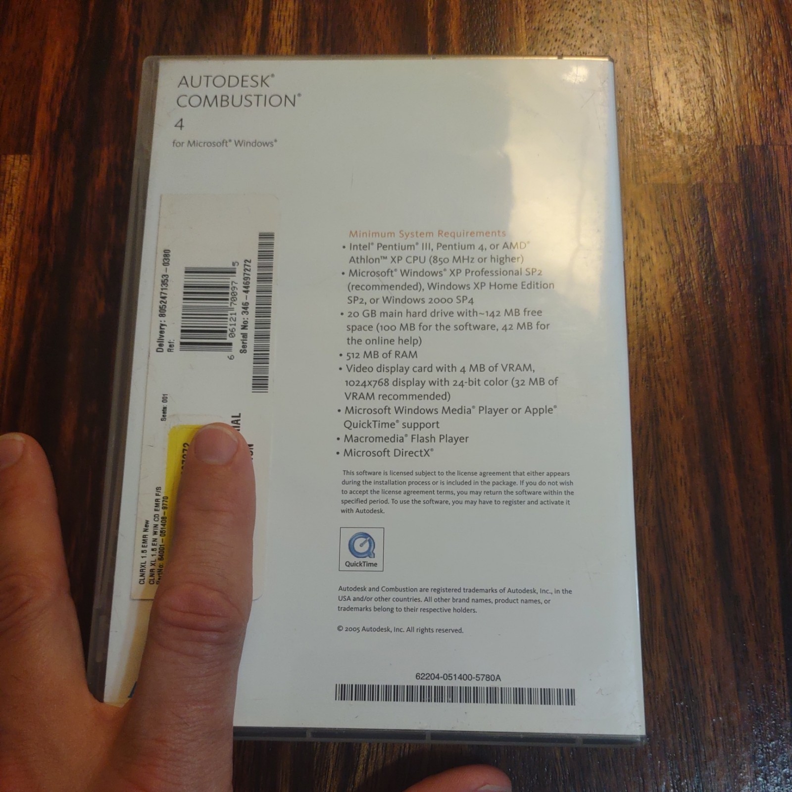 AUTODESK COMBUSTION 4 FOR MICROSOFT WINDOWS WITH SERIAL NUMBER