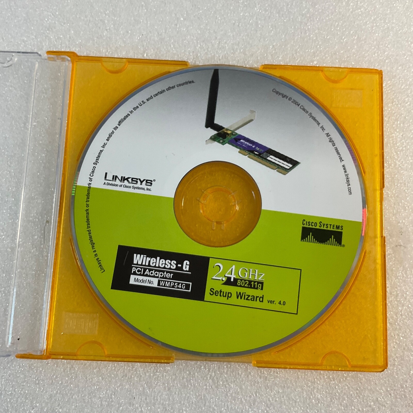 Linksys Wireless G PCI Adapter Model WMP54G 2.4 GHz 802.11g Wizard Setup Disk