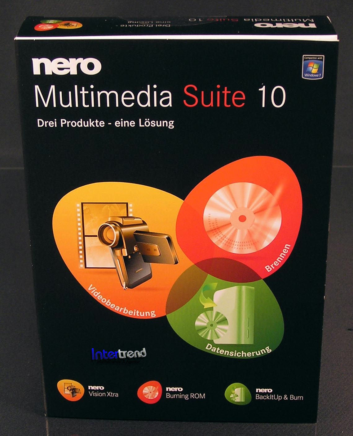 Nero 10 Multimedia Suite Full Version Box + CD 3-in1 BackItUp Burning Software + Original Packaging