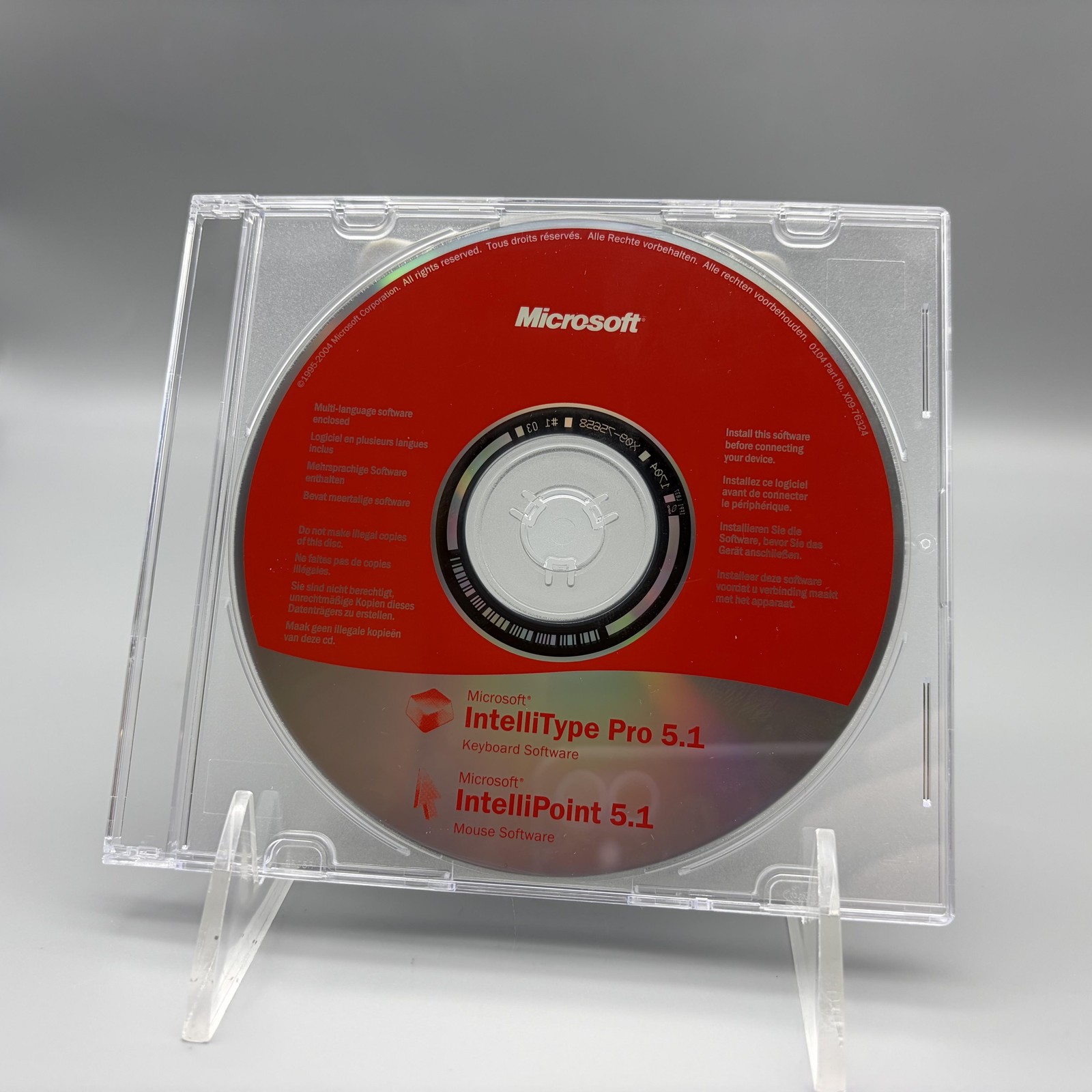 Vintage 2004 Microsoft IntelliType Pro & IntelliPoint 5.1 Keyboard Mouse CD-ROM