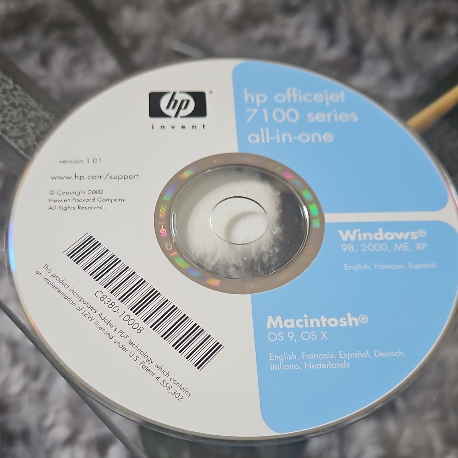 HP Officejet 7100 Series Drivers Update CD Windows 98/2000/ME/XP/Mac OS9