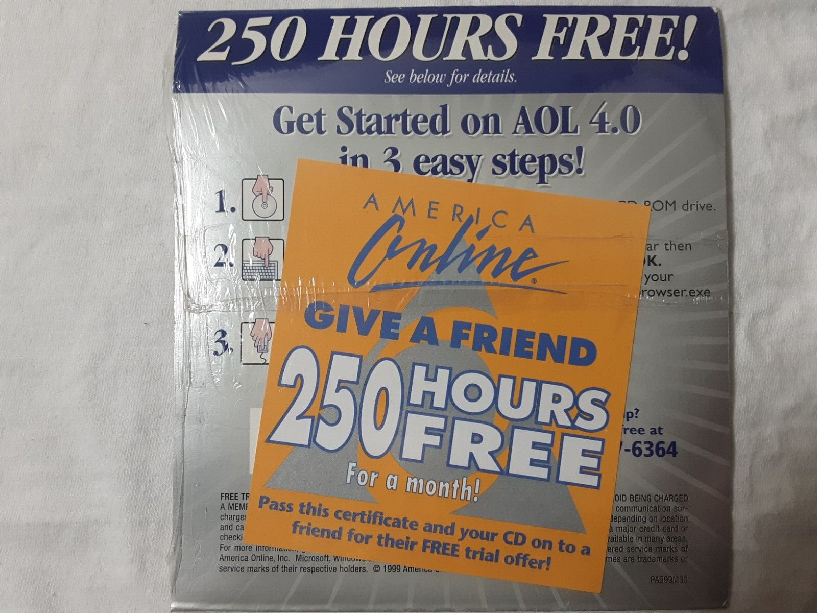 retro 1999 CD-Rom PC World Cool Shareware, AOL certificate FREE SHIPPING rare