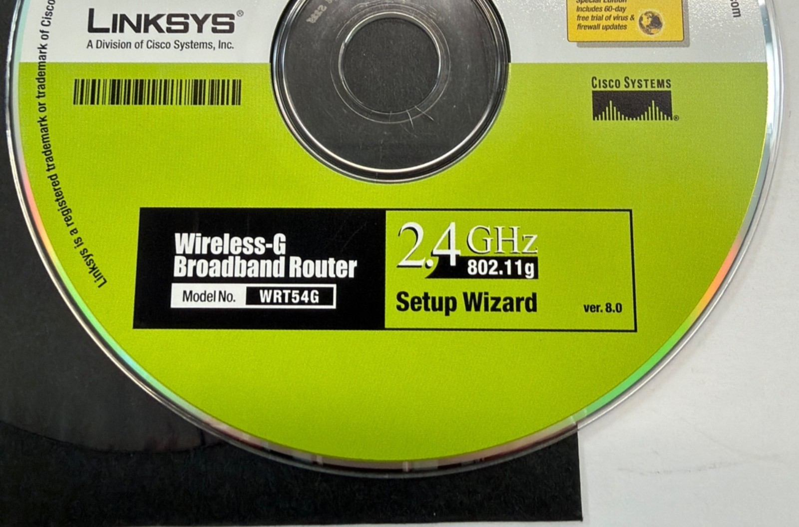 Linksys Wireless-G Broadband Router WRT54G Setup CD ONLY V8.0 Cisco Systems