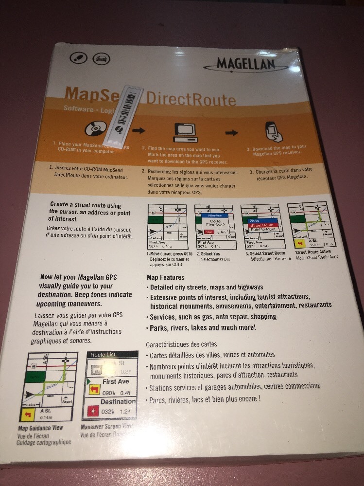 NEW Magellan MapSend DirectRoute GPS USA/CA Maps CD Meridian Marine SporTrak Pro