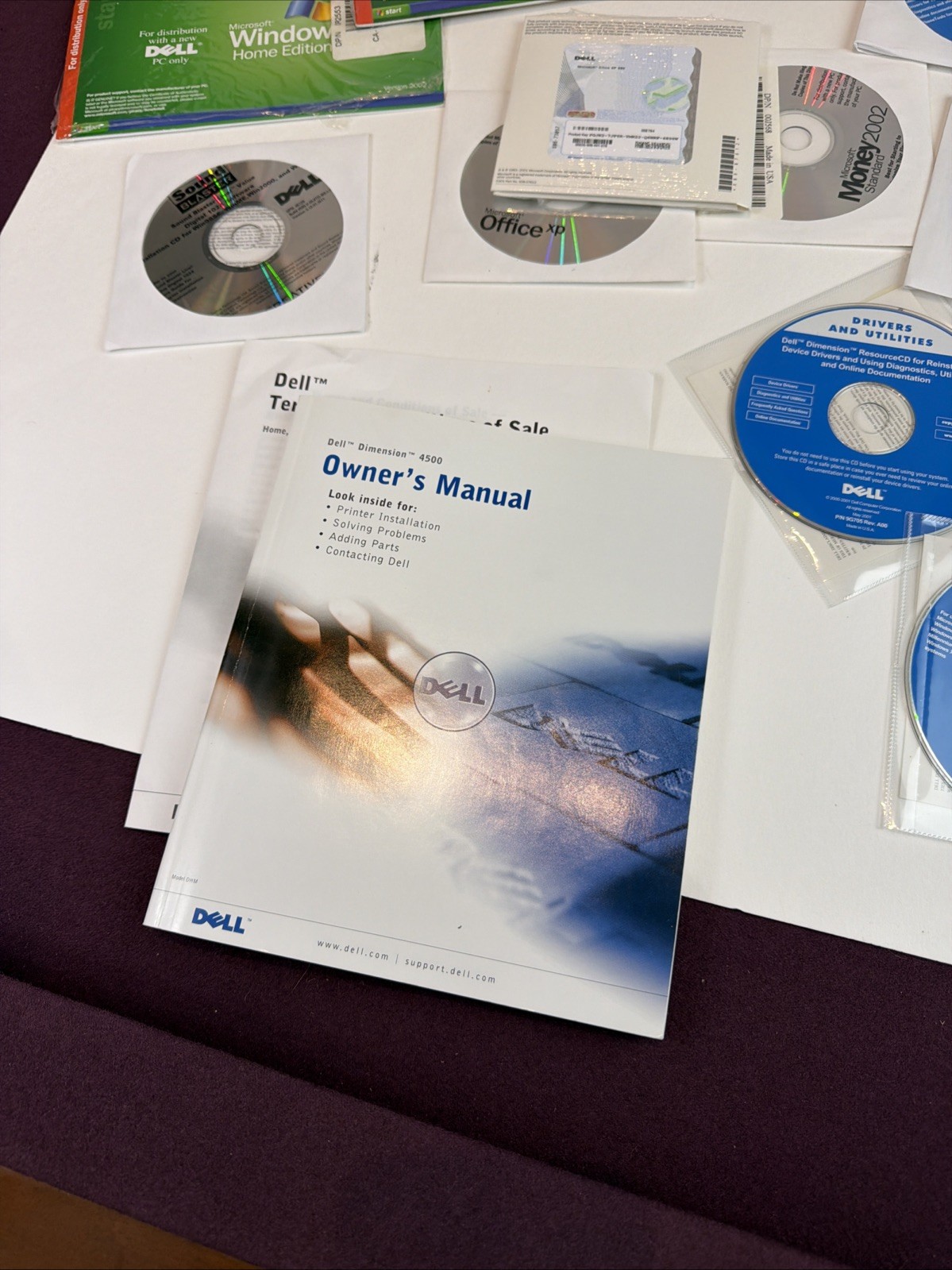 Dell Dimension 4500 Software Restore Kit Sealed Windows XP Home 2002 Manuals CDs