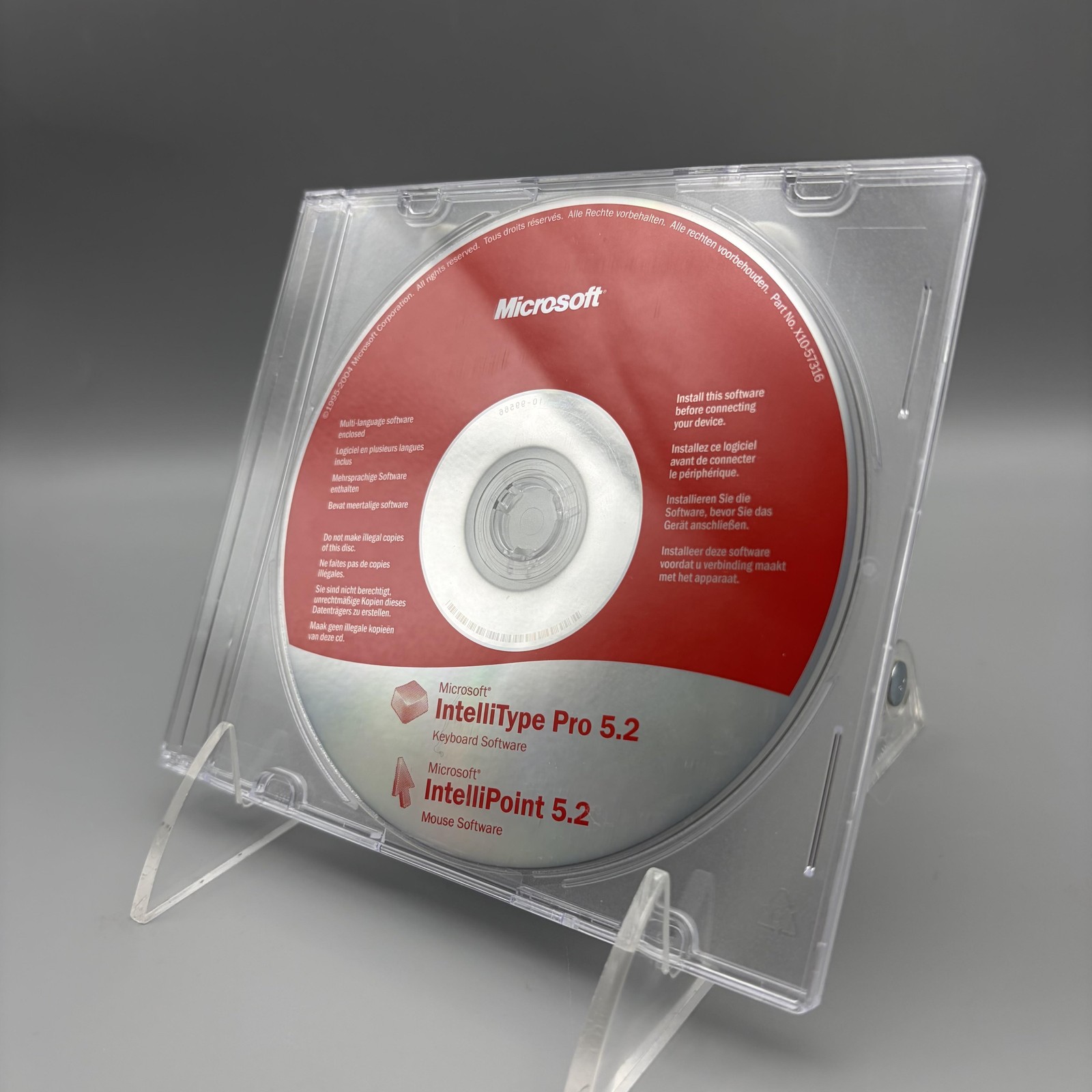 Vintage 2004 Microsoft IntelliType Pro & IntelliPoint 5.2 Keyboard Mouse CD-ROM