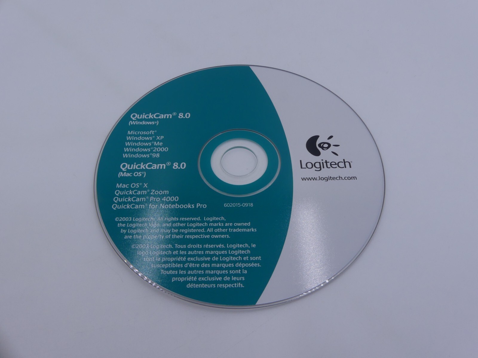 Logitech Quickcam v8.0 CD For Windows XP me 2000 98 mac os x