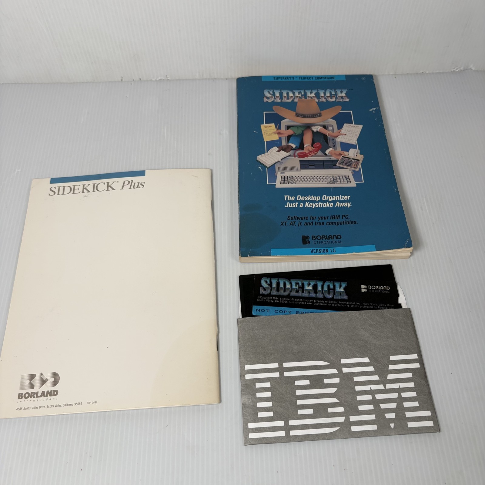 Vintage Borland Sidekick Plus Book & Sidekick 1.5 Software IBM PC XT AT DOS