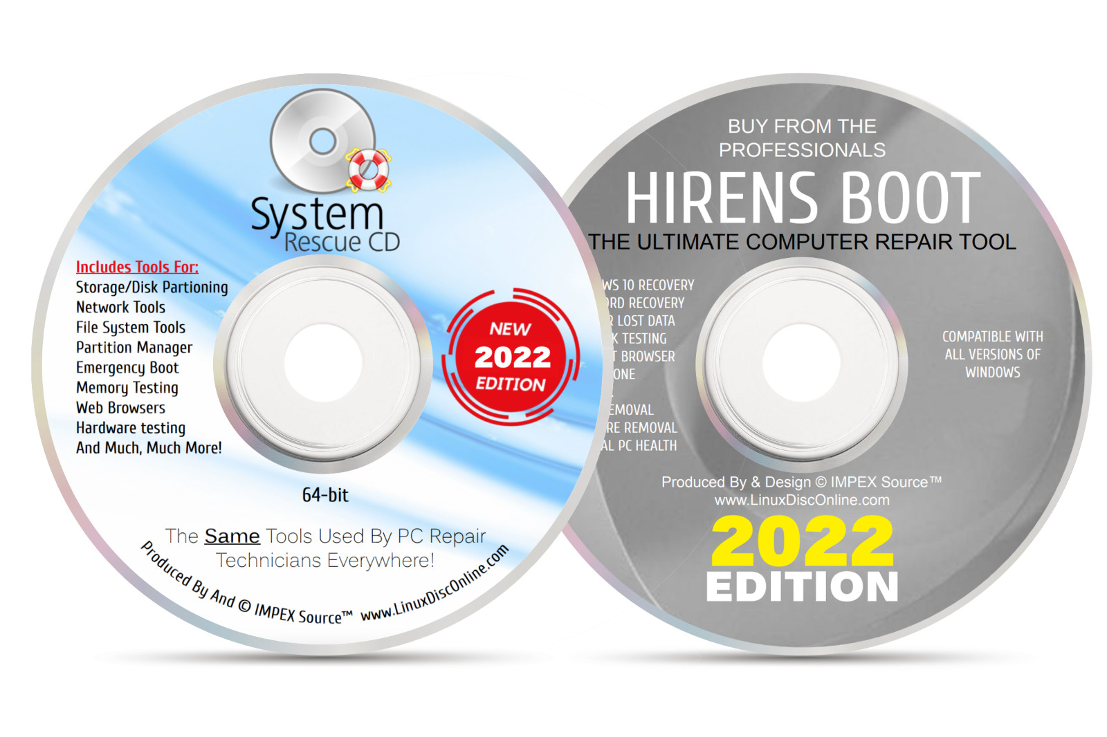 System Rescue CD PC Computer Diagnostic And Hiren’s Boot CD Repair Data Recovery