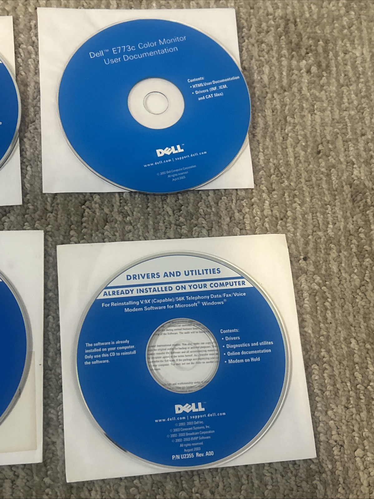 Dell Drivers & Applications CD Set For Windows XP Operating System 6 CDs Total