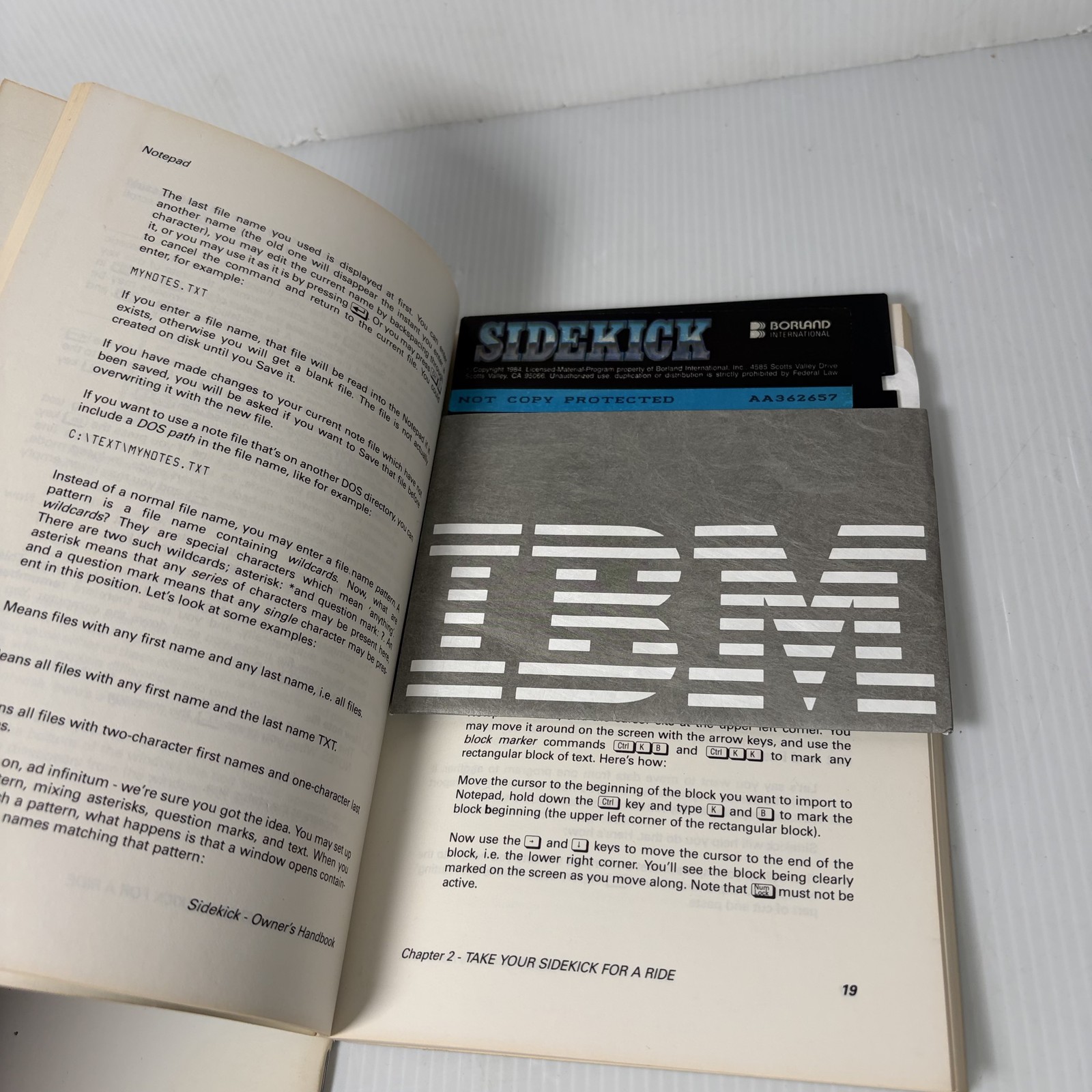 Vintage Borland Sidekick Plus Book & Sidekick 1.5 Software IBM PC XT AT DOS