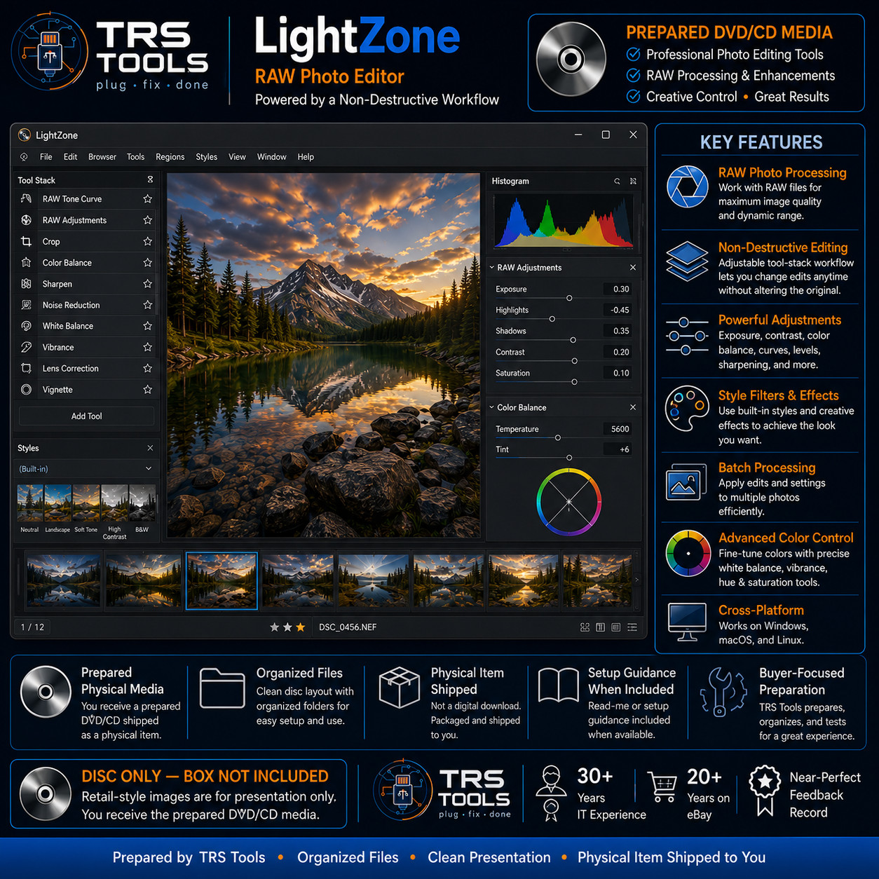 LightZone RAW Photo Editor DVD/CD Prepared Media by TRS Tools