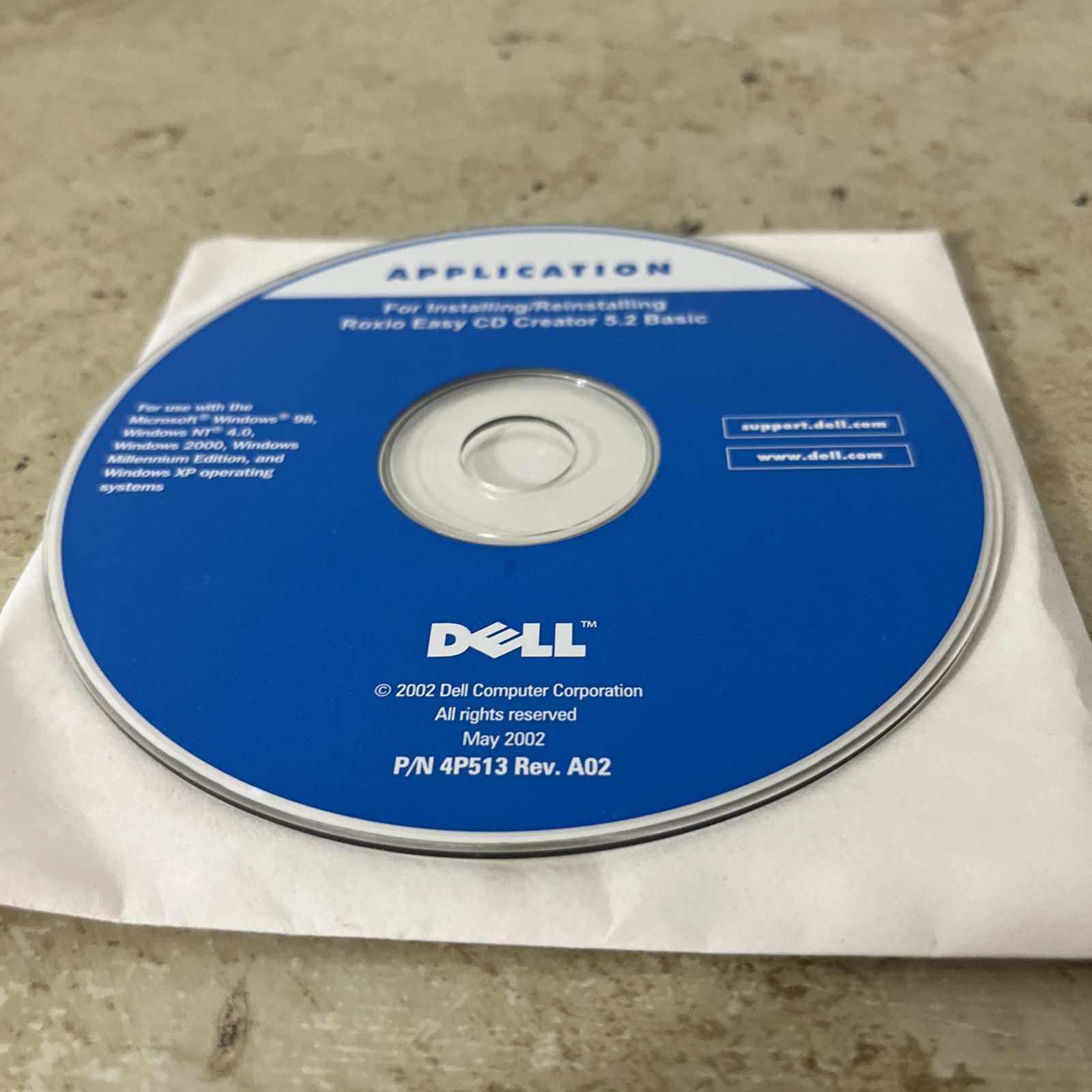 Dell Tools CD – Application – Installing/Reinstalling Roxio Easy CD Creator 5.2