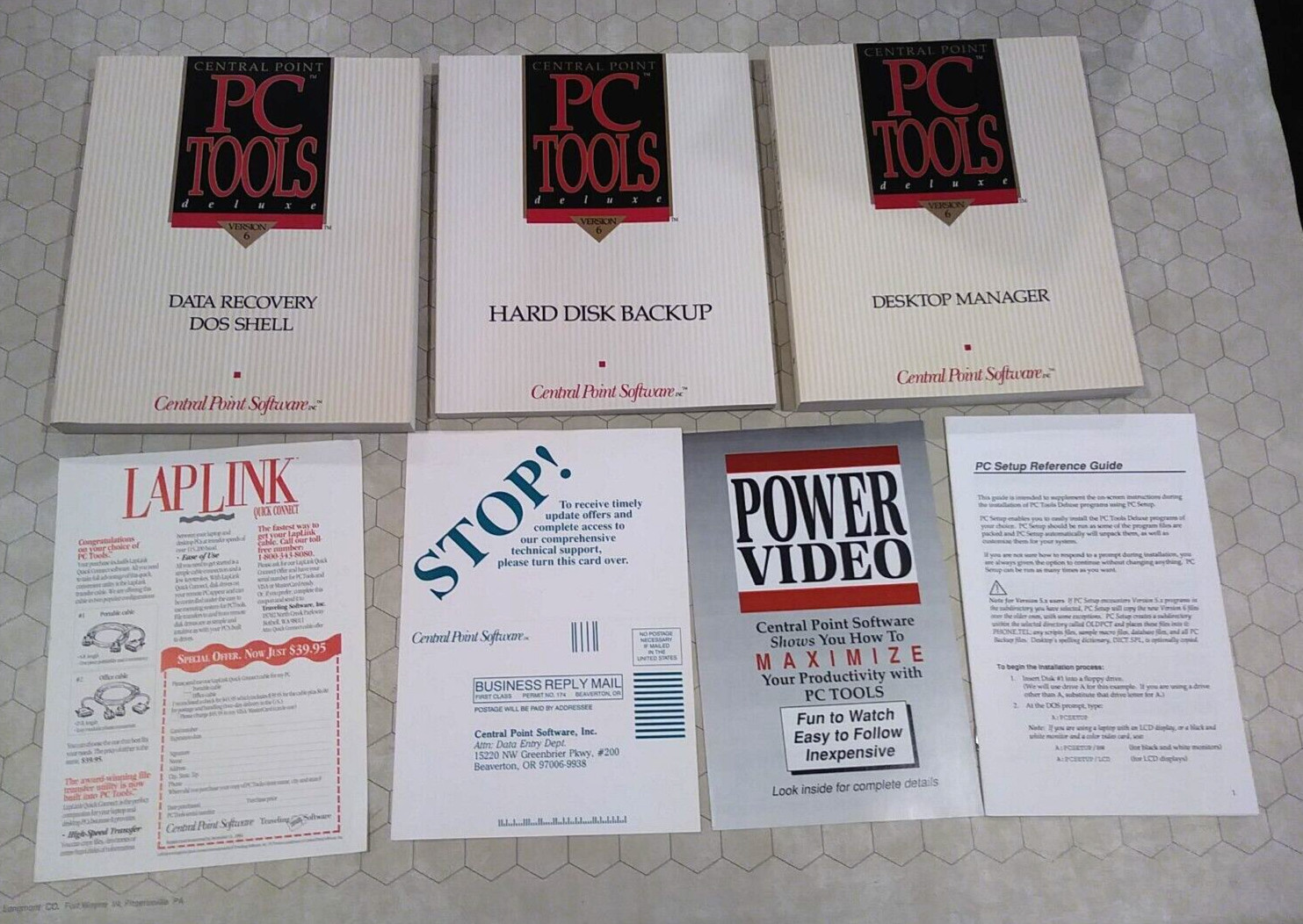 Central Point PC Tools Deluxe Version 6, DOS, 3.5″ and 5.25″ floppy disks, 1990