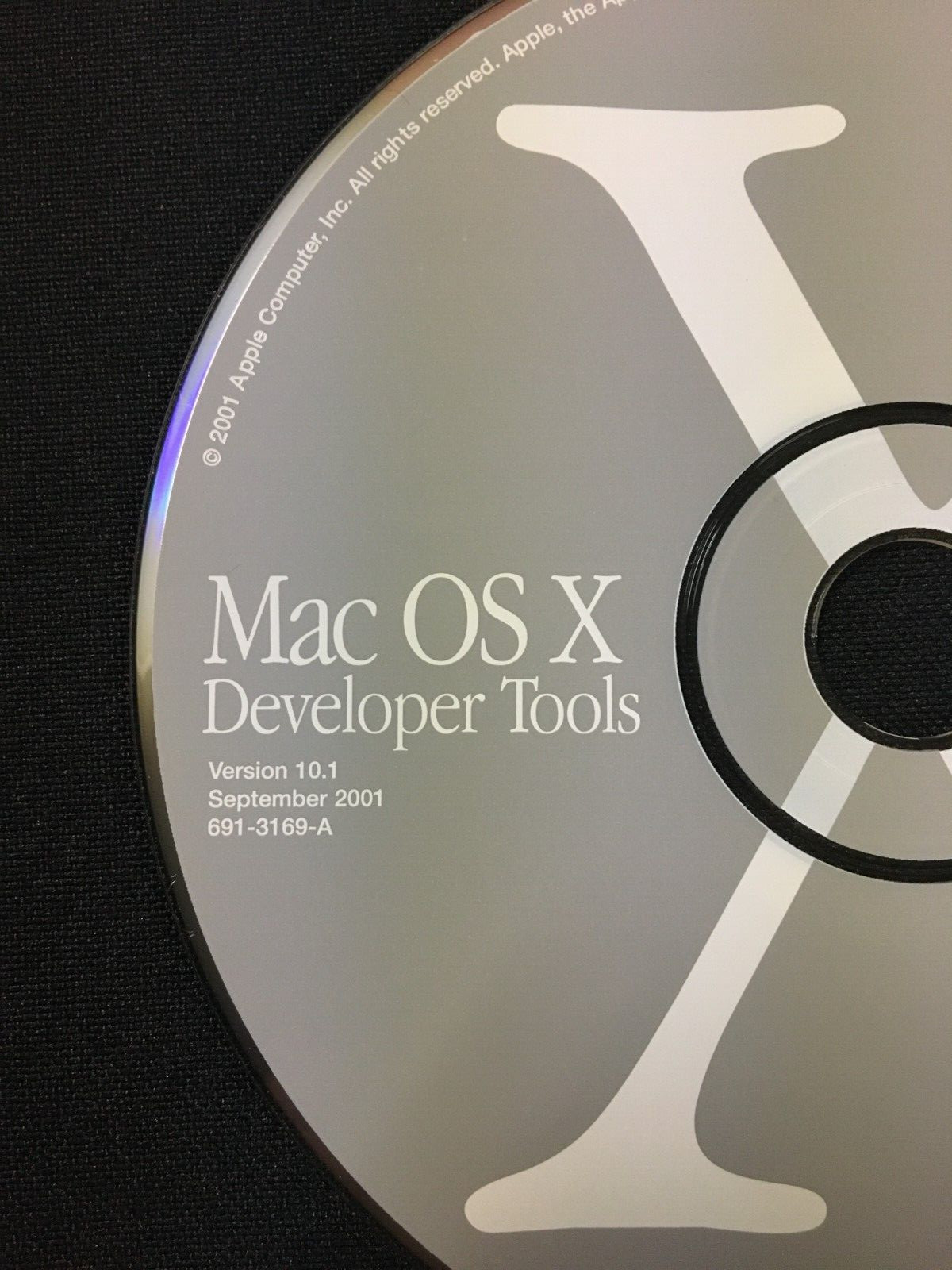 Mac OS X Developer Tools CD Disk – Version 10.1 – 691-3169-A – September 2001