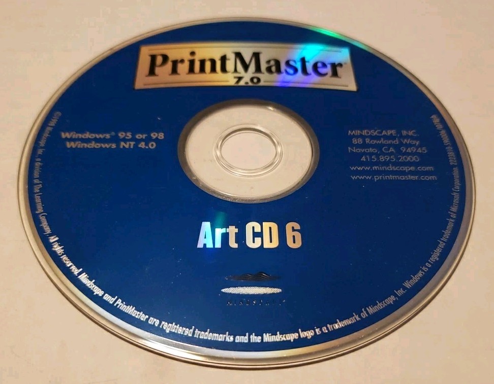 Print Master 7.0 Art CD 6 – Windows 95/98 or NT 4.0 – Replacement Loose Disc